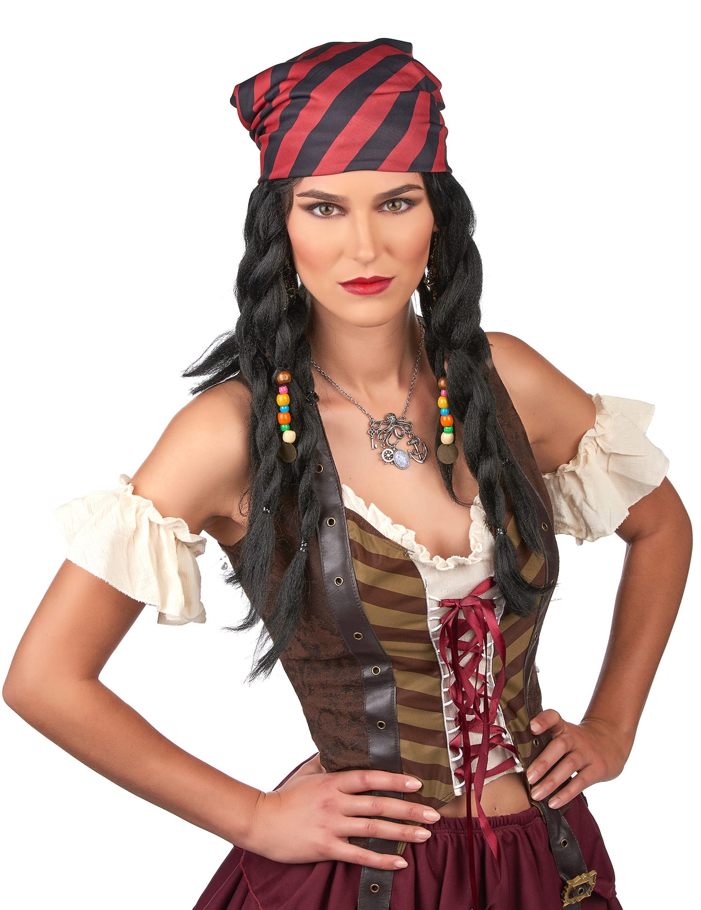 Dospělá pirátská paruka s copánky