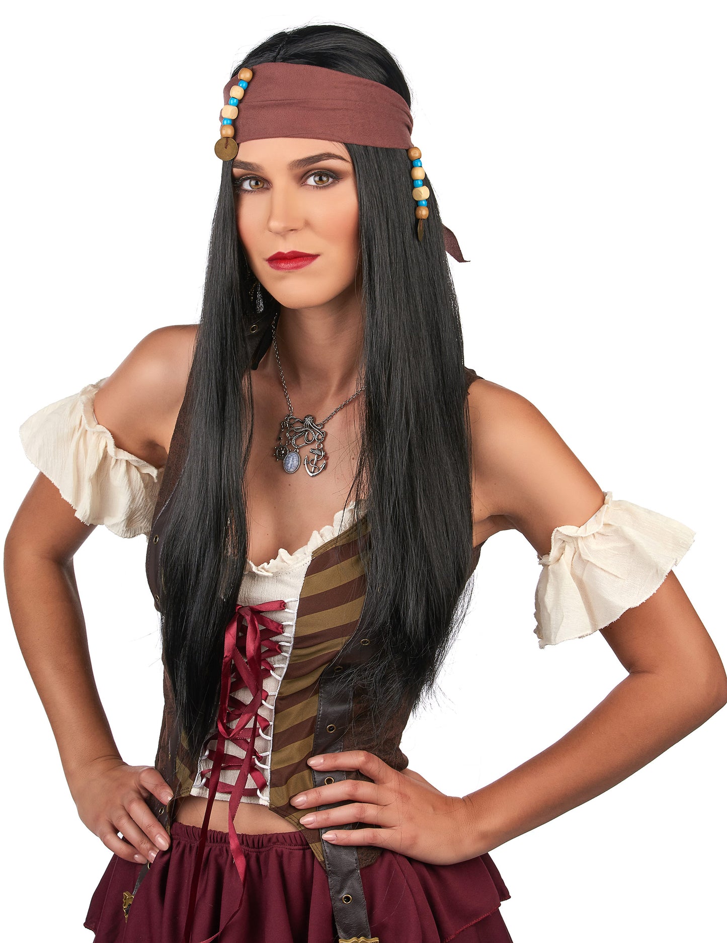 Paruka pro dospělé s černým pirátem