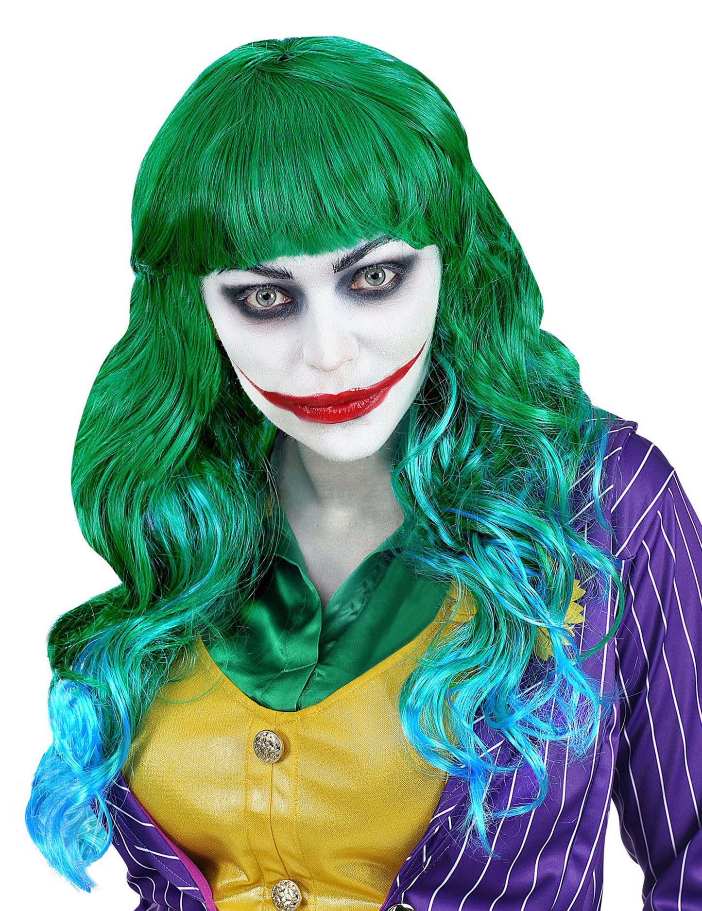 Zelenomodrá psychopatická paruka pro ženy