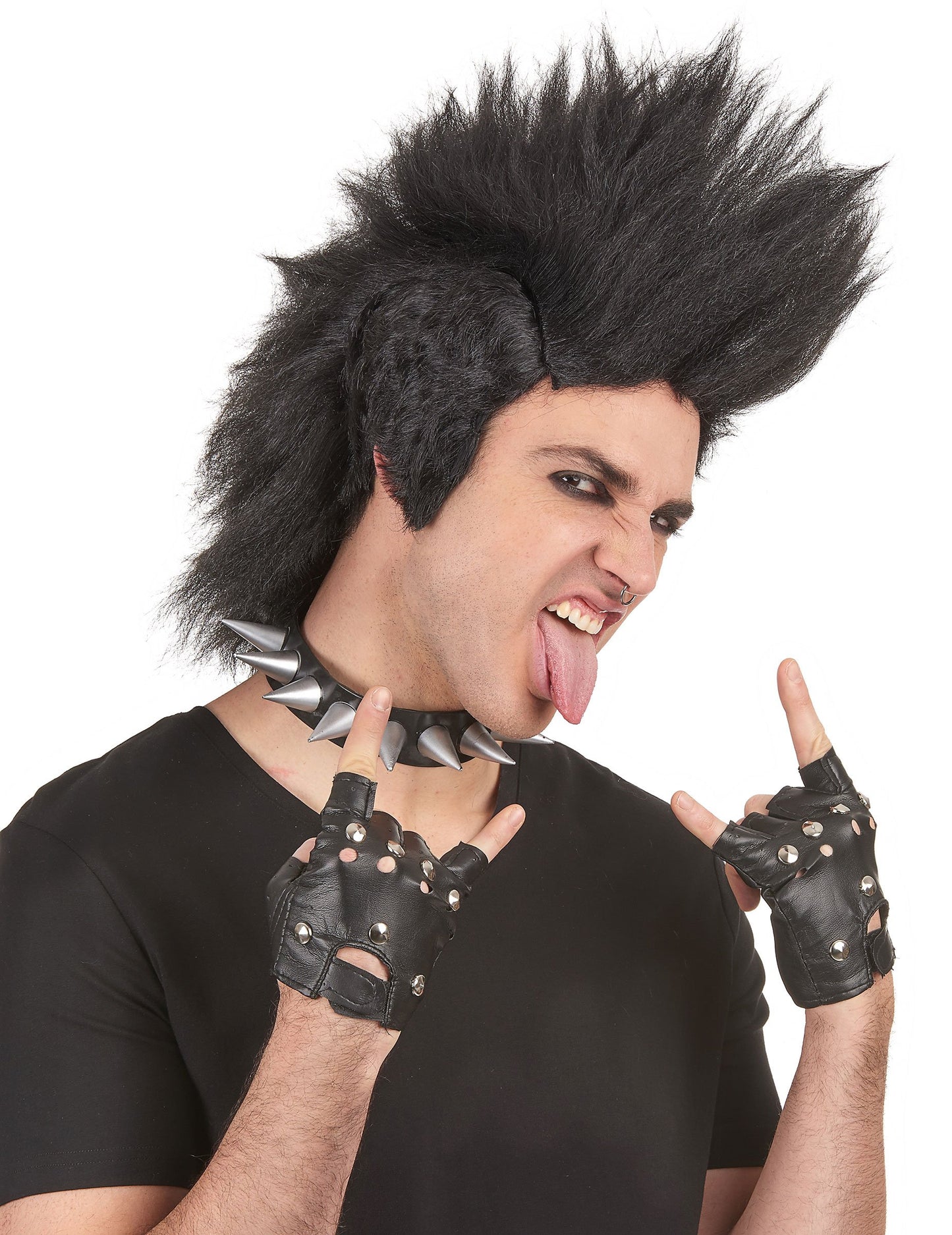 Černá punková paruka pro muže