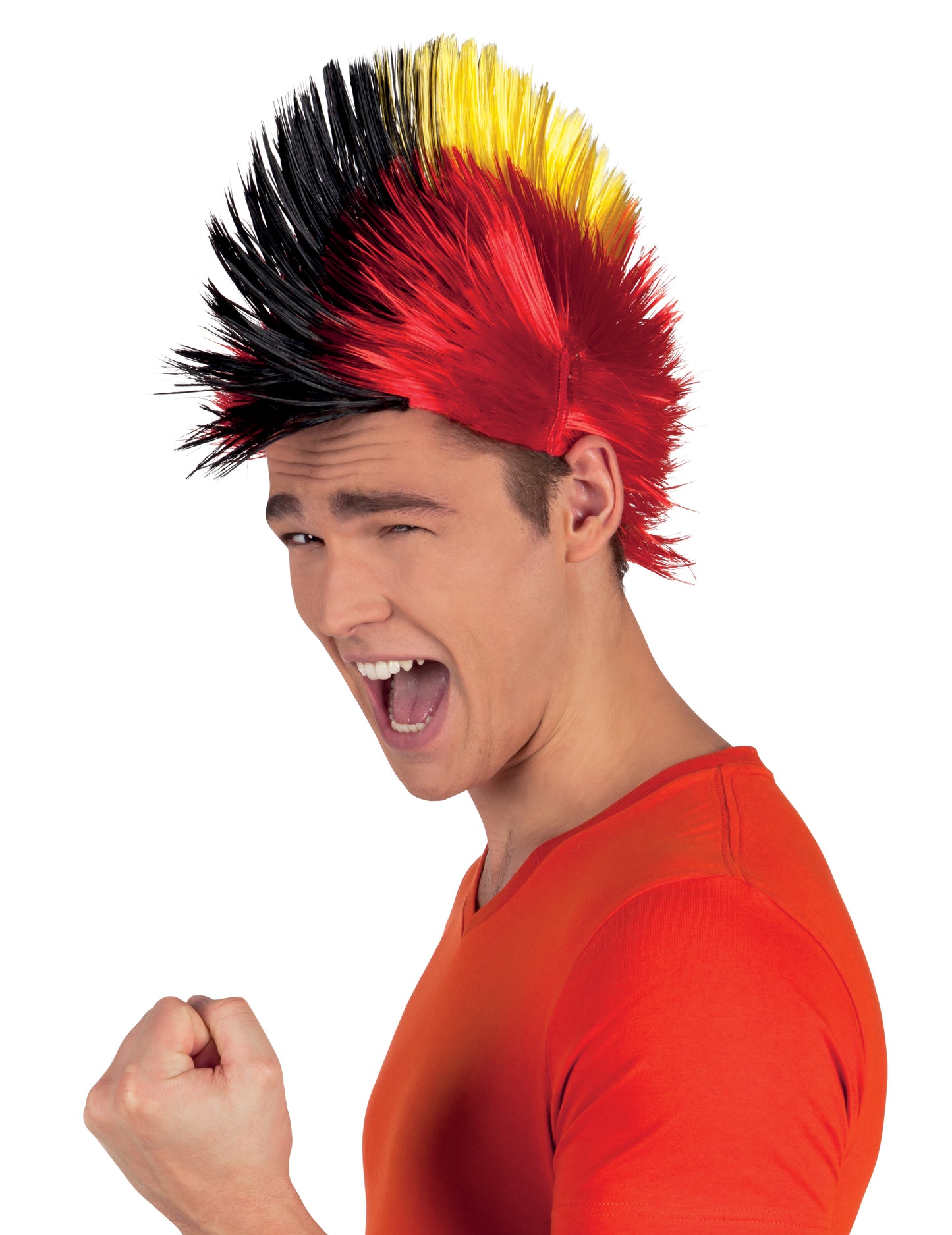 Paruka pro dospělé s belgickým fanouškem a punkovou postavou