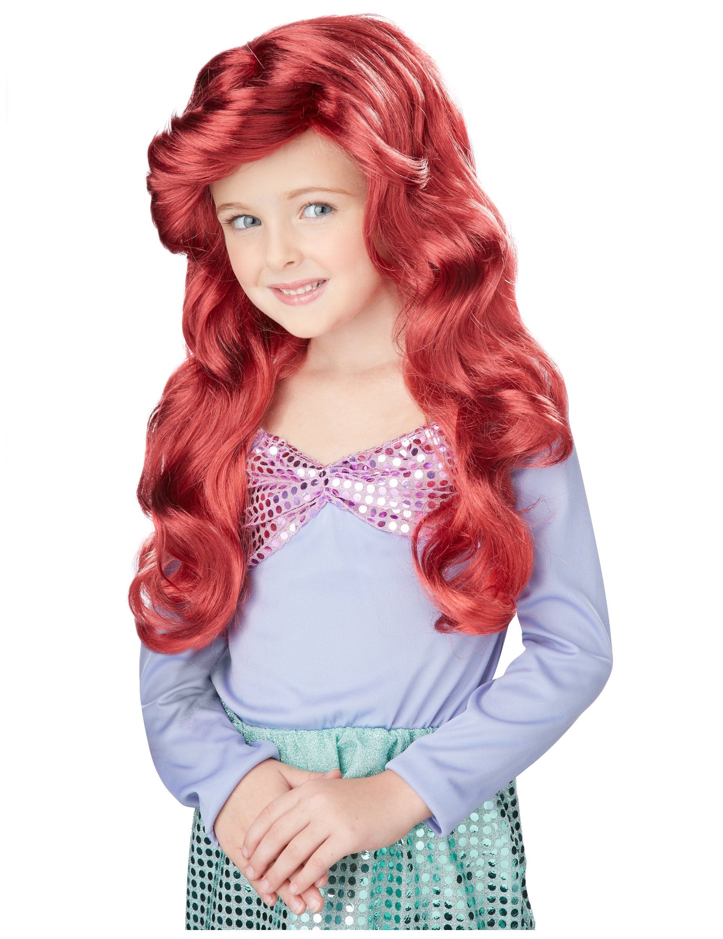 Luxusní červená dlouhá paruka mořská panna pro dívky