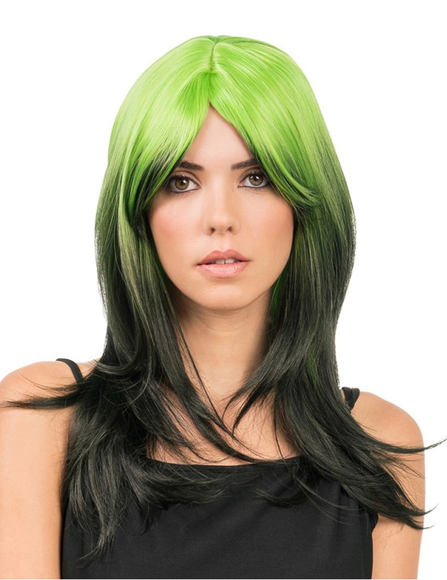 Perruque tie and dye vert et noir adulte