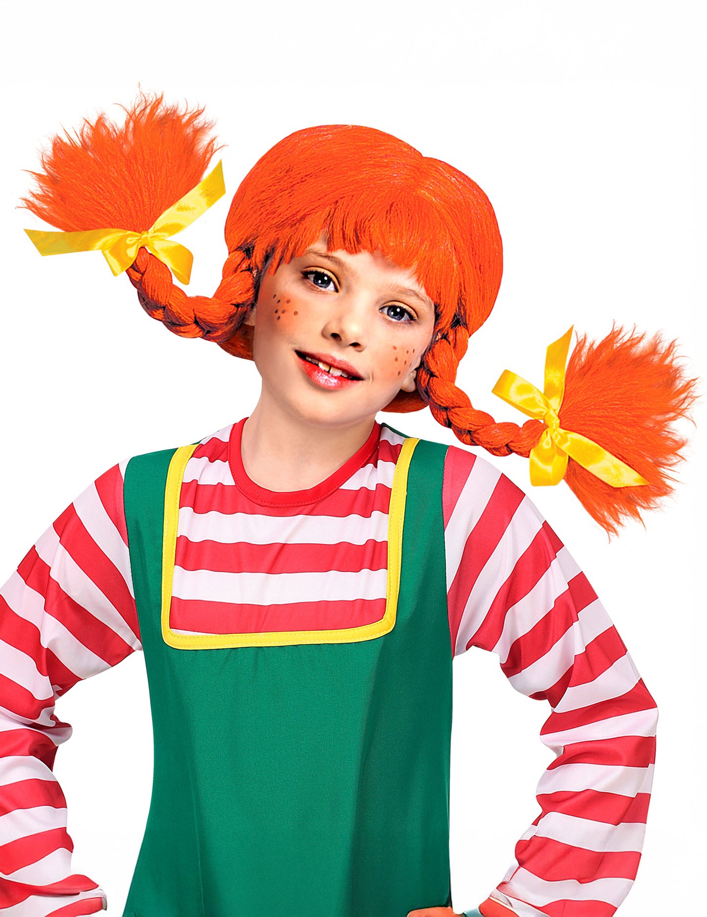 Červená zapletená paruka pro dívky