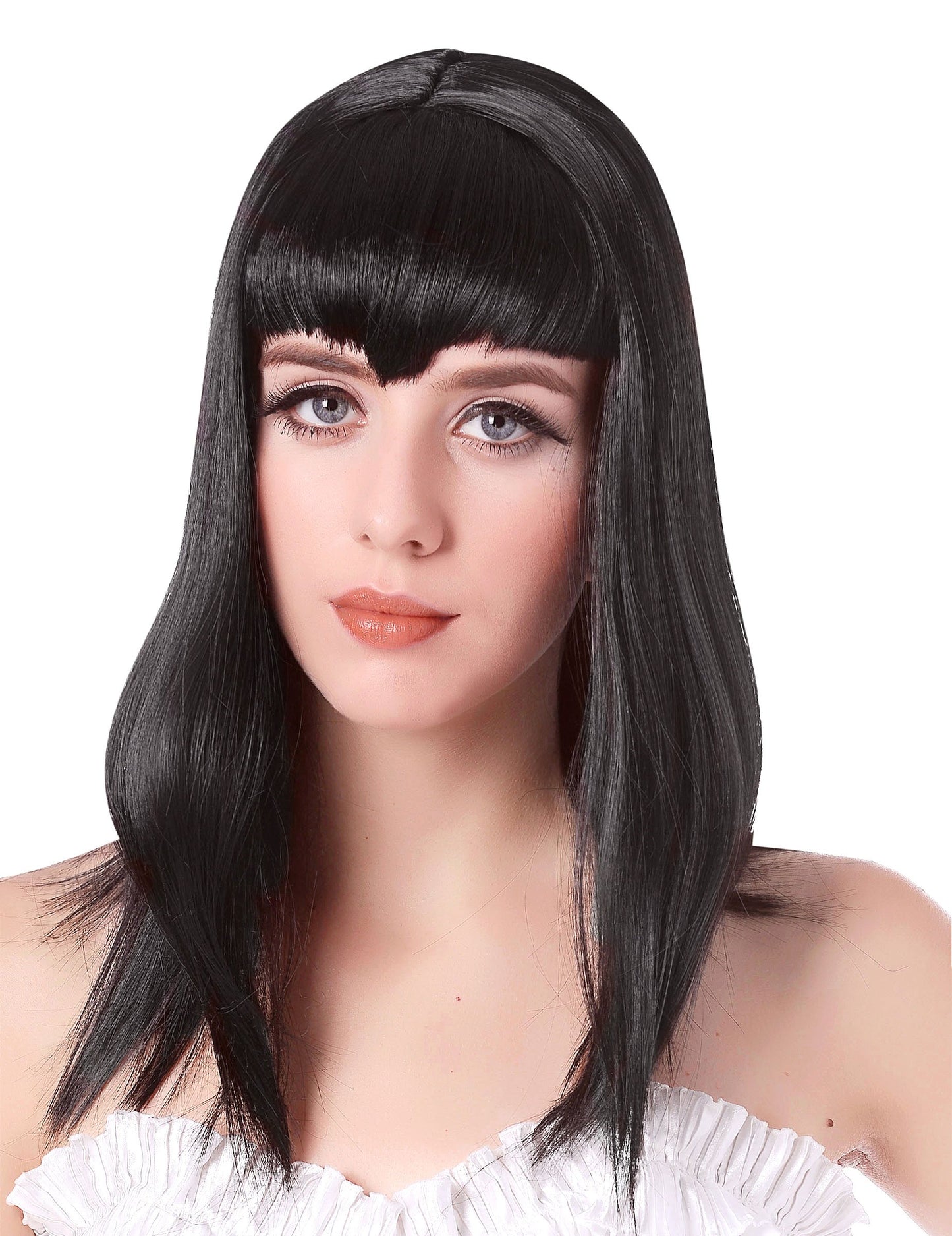 Černá upíří paruka s ofinou pro ženy