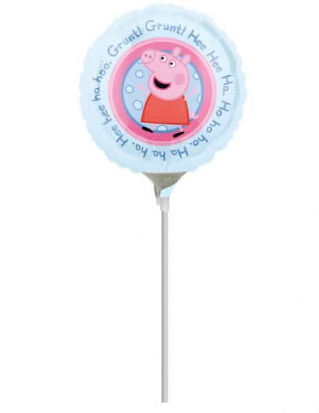 Hliníkový balon Prasátko Peppa pro dítě modrá a růžová na tyčce