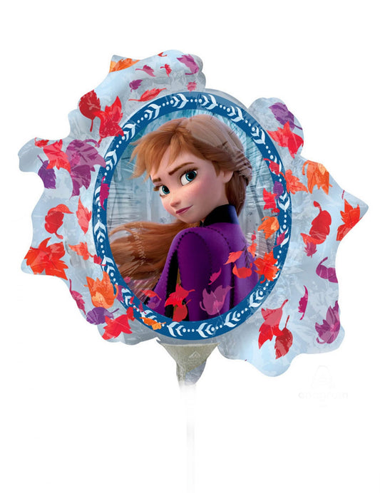 Face avec Anna du ballon aluminium Elsa et Anna La Reine des Neiges 2