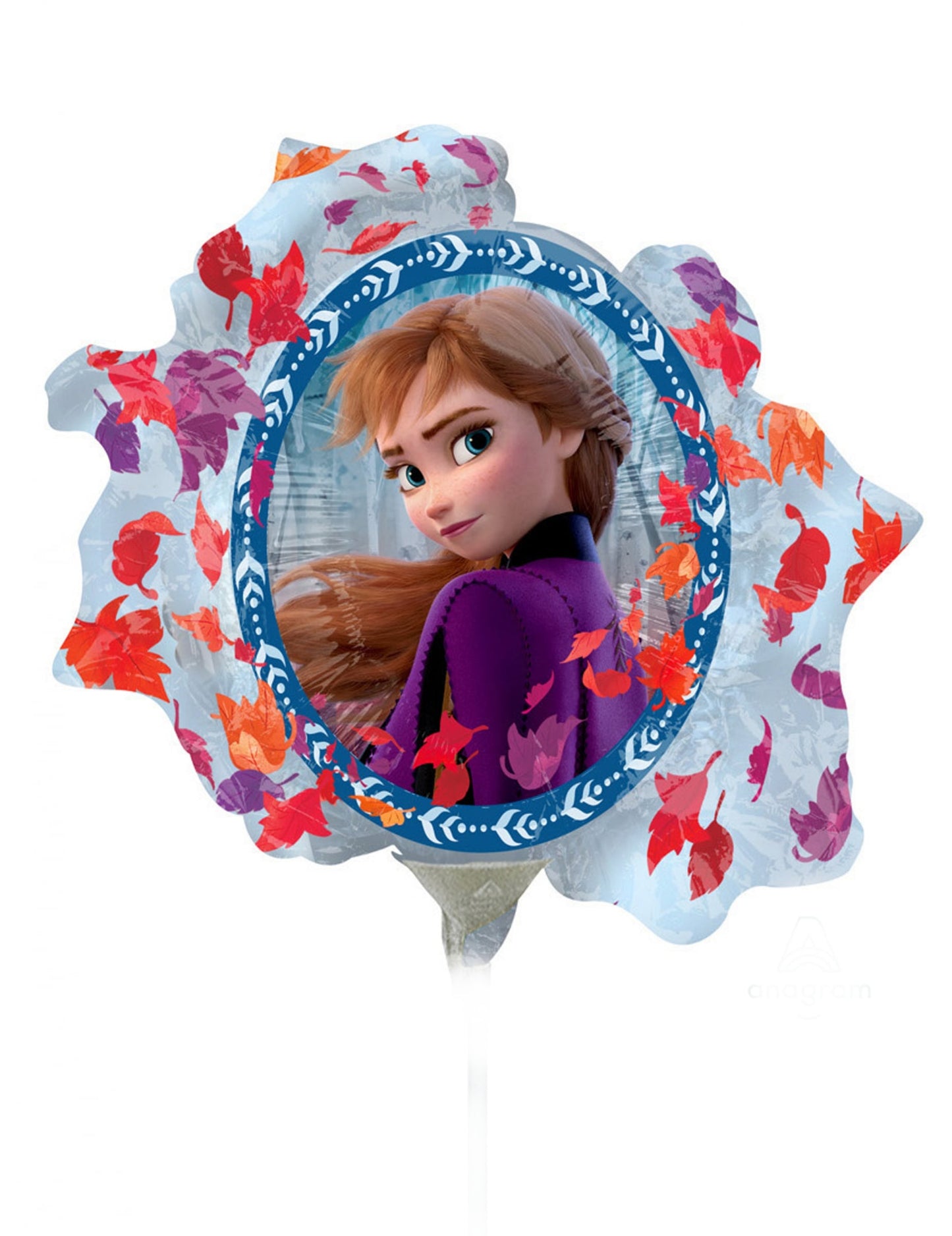 Face avec Anna du ballon aluminium Elsa et Anna La Reine des Neiges 2
