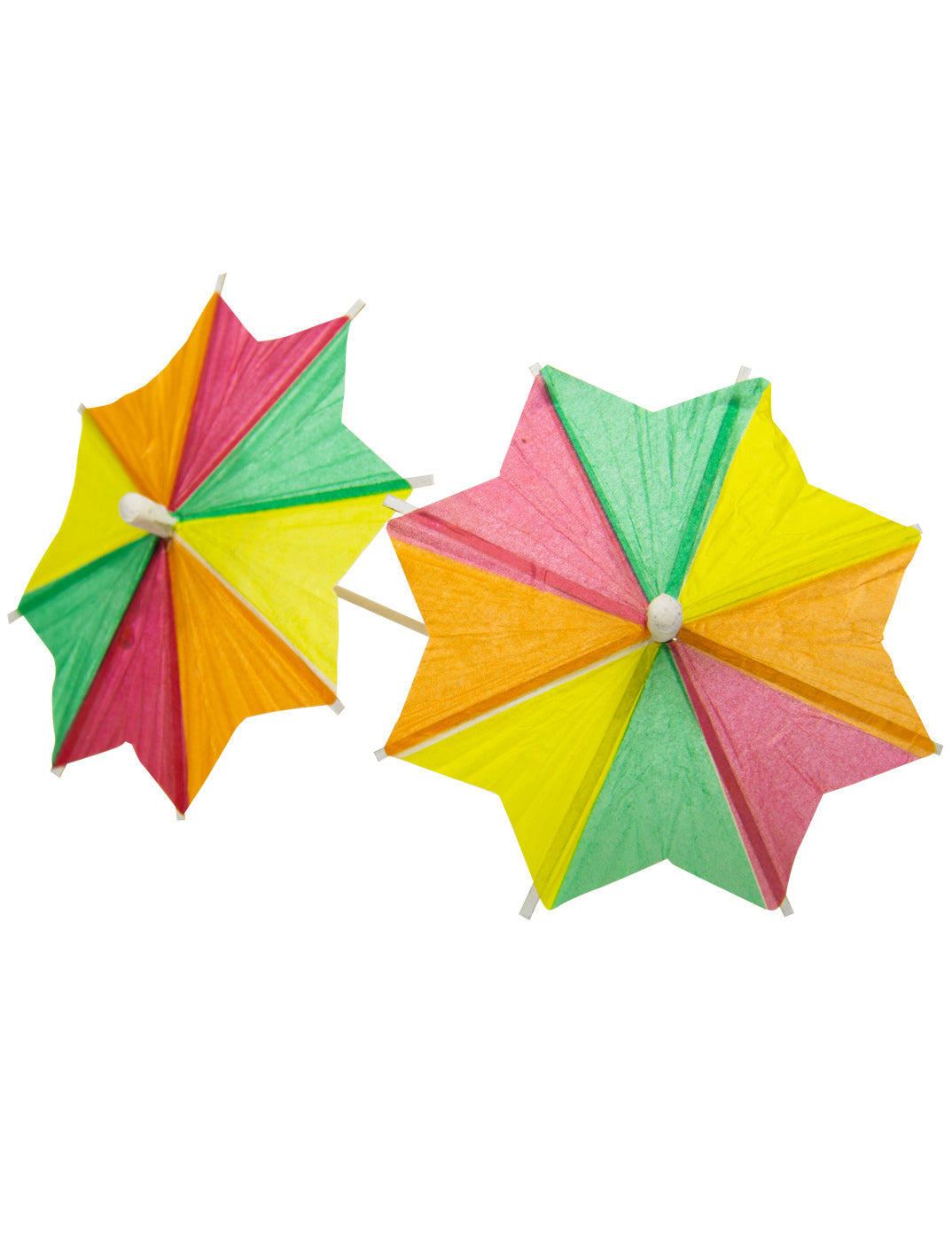 Pics apéritifs parasols pour cocktail multicolores en forme d'étoile