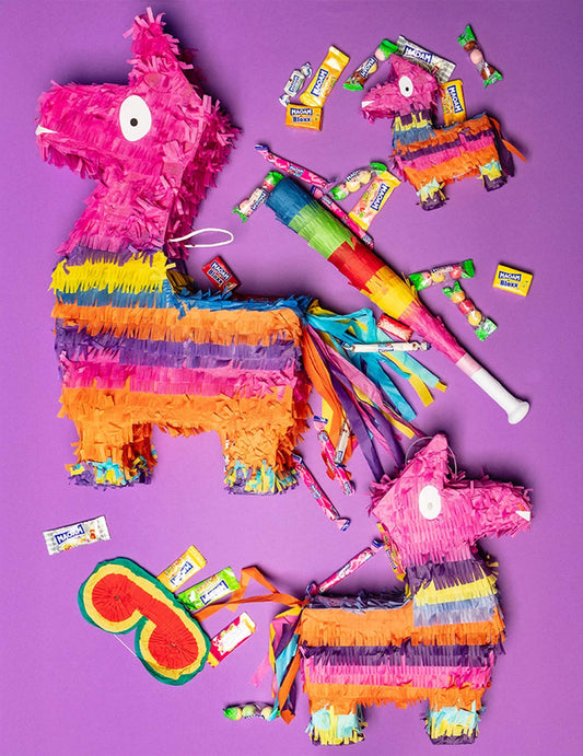 Bâton et masque pour les yeux de la piñata lama multicolore