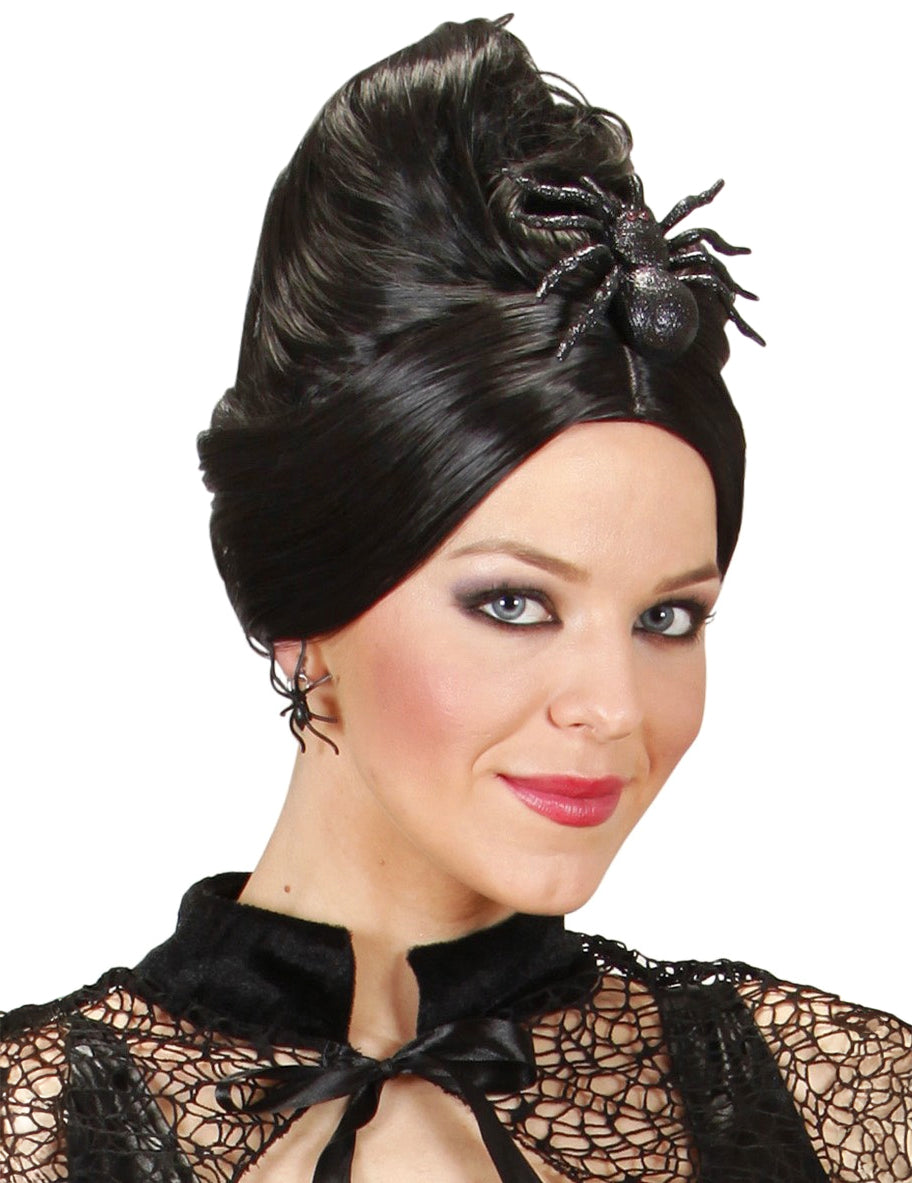 Halloween Třpytivý pavoučí klip 10 cm