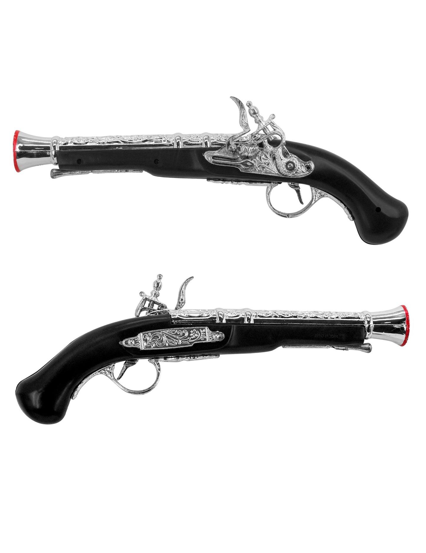 Pistolet de pirate en plastique noir 34 cm