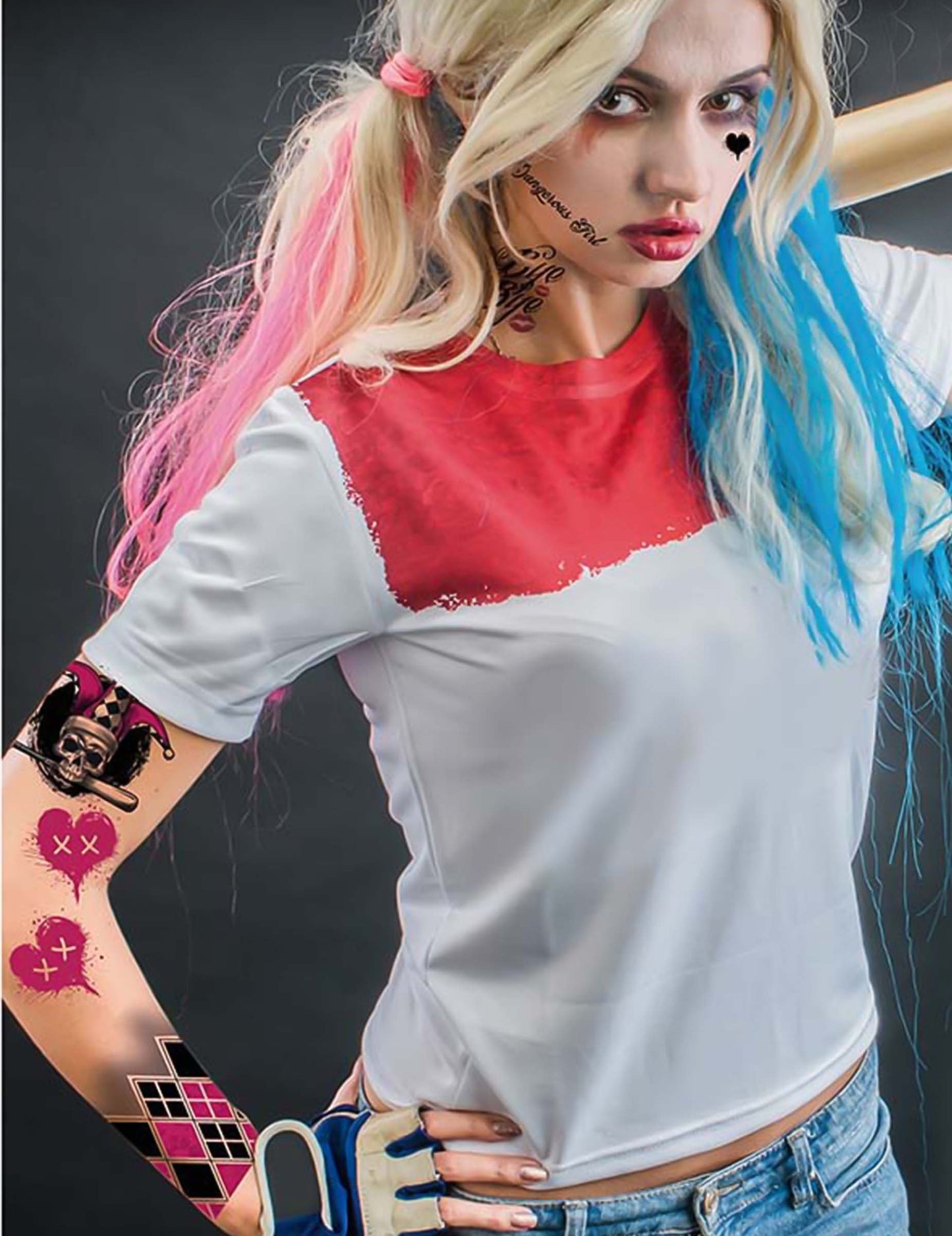 Tetovací arch zlého harlekýna 30 x 14 cm