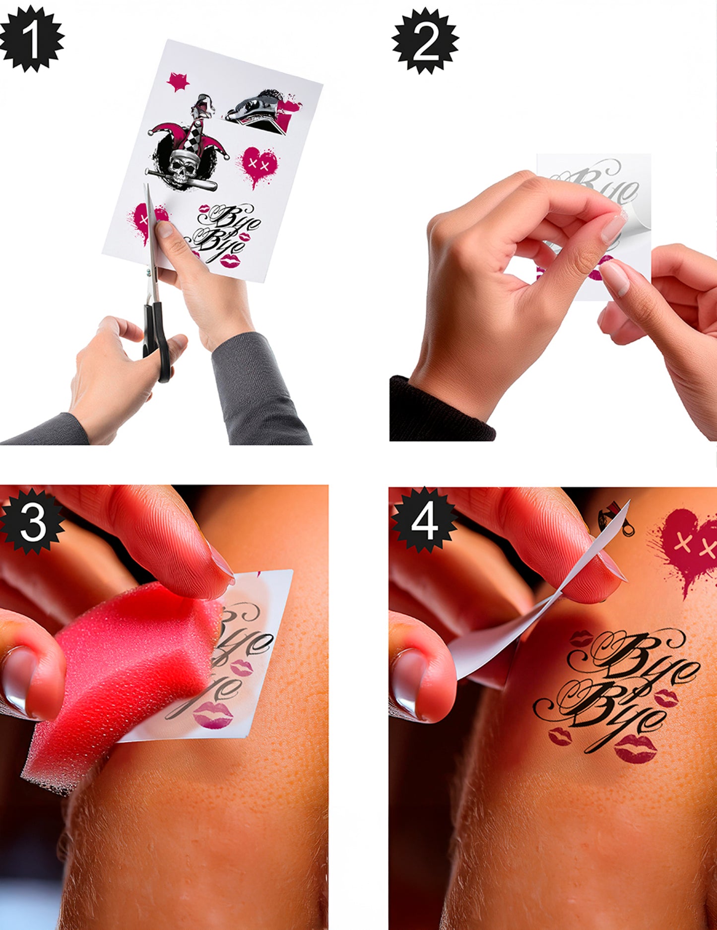 Tetovací arch zlého harlekýna 30 x 14 cm