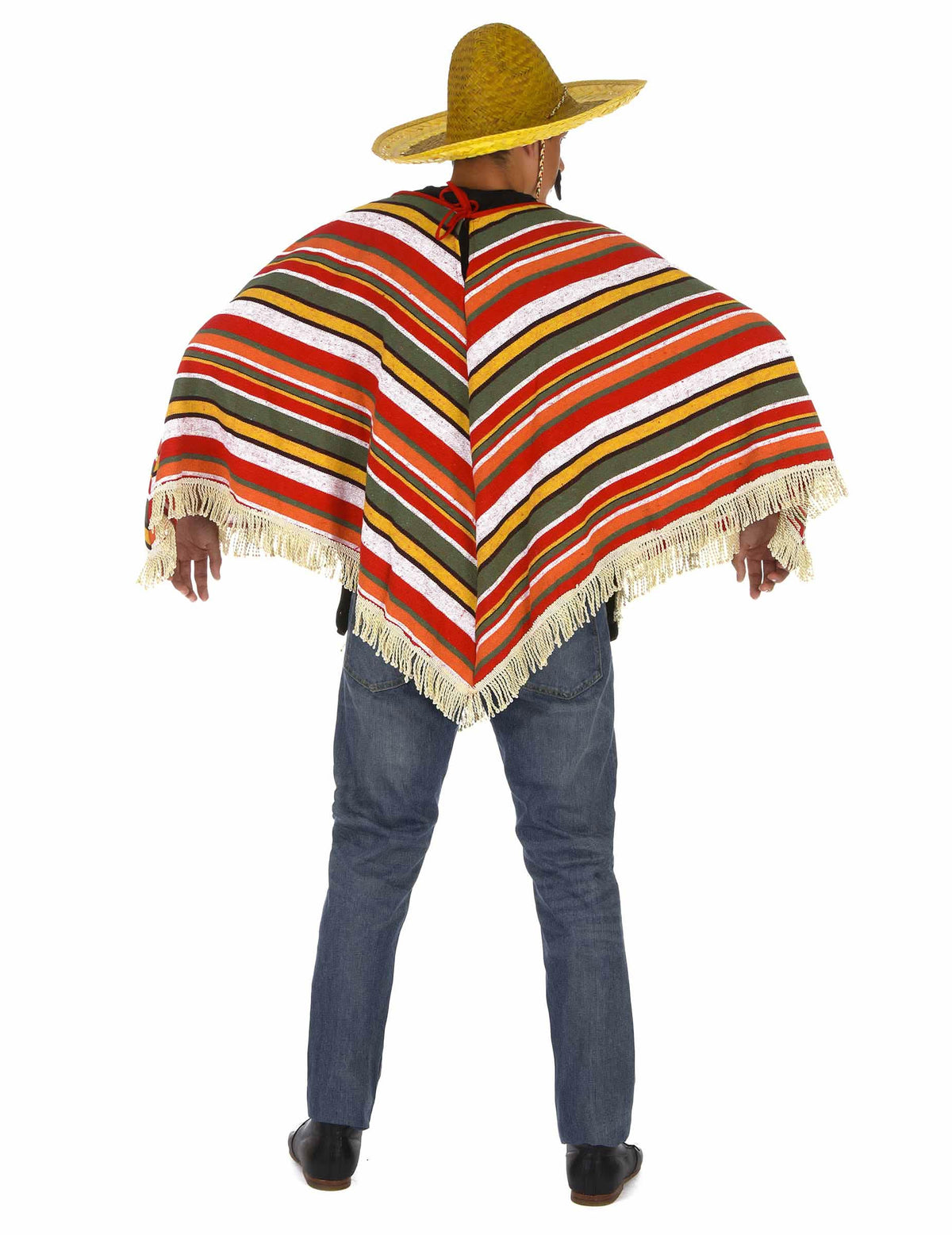 Pohled zezadu na mexické pončo pro dospělého