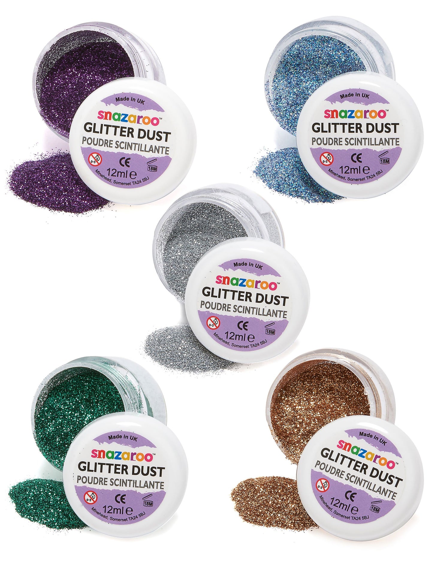 Třpytivý prášek Snazaroo 12ml