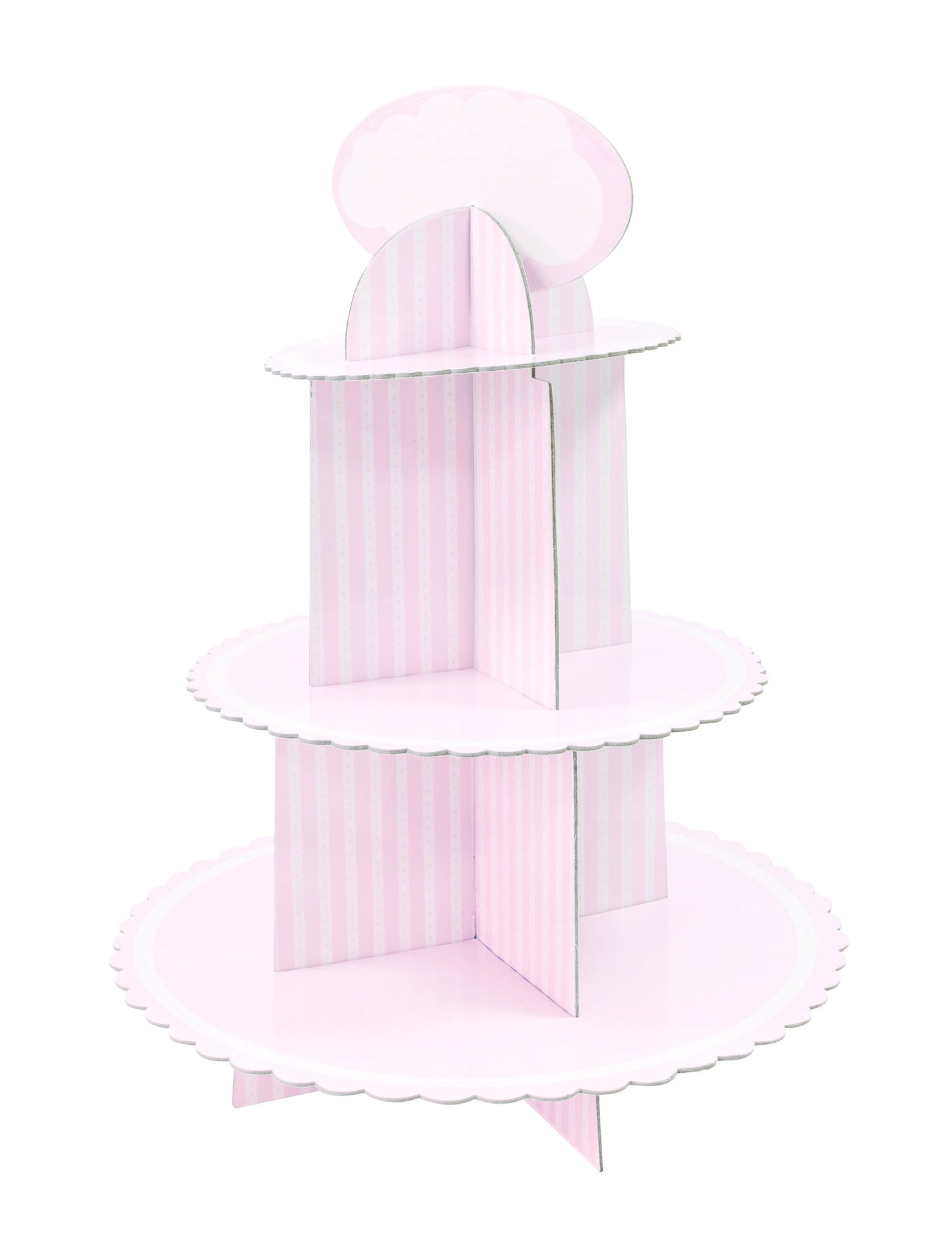 Bílý a růžový kartonový displej na košíčky 30 x 42 cm k narozeninám