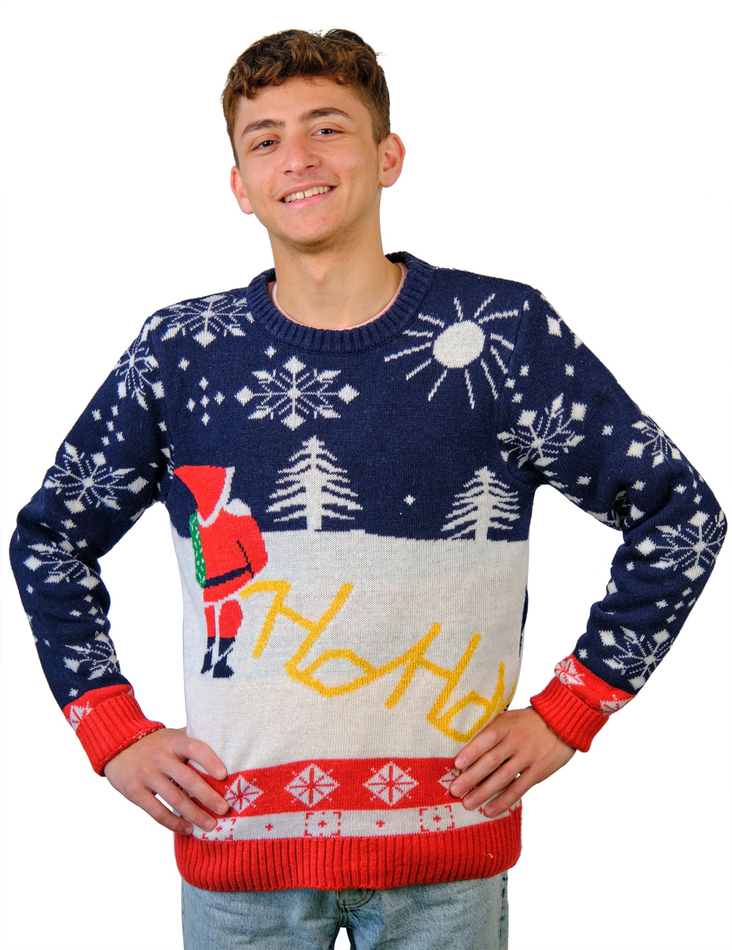 Vánoční svetr pro dospělé s motivem Santa Clause