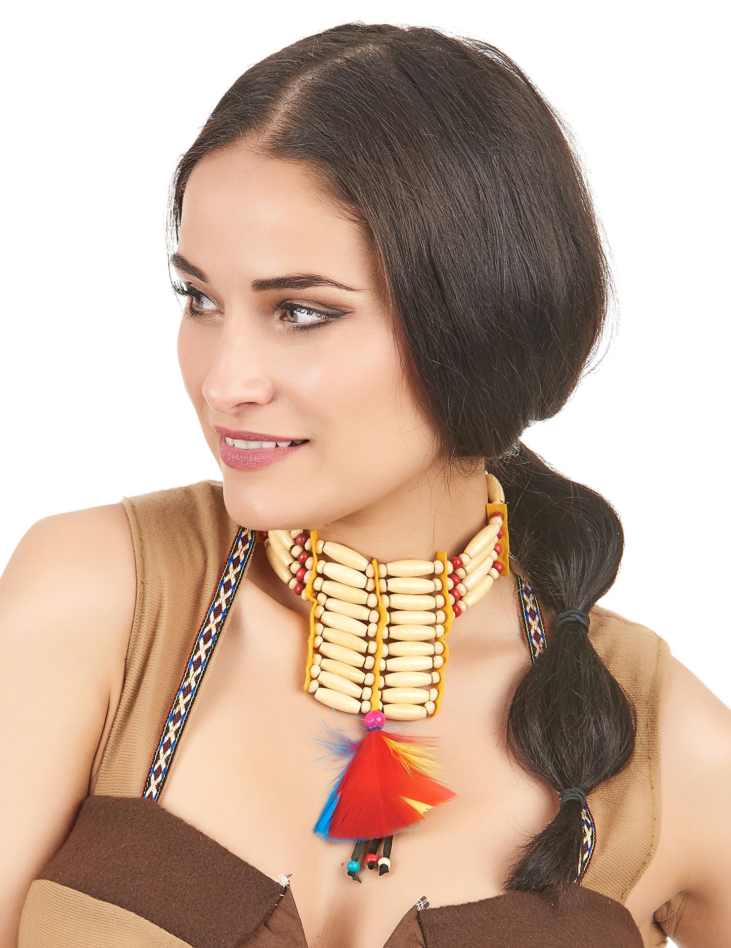 Dámský indický náhrdelník s peřím