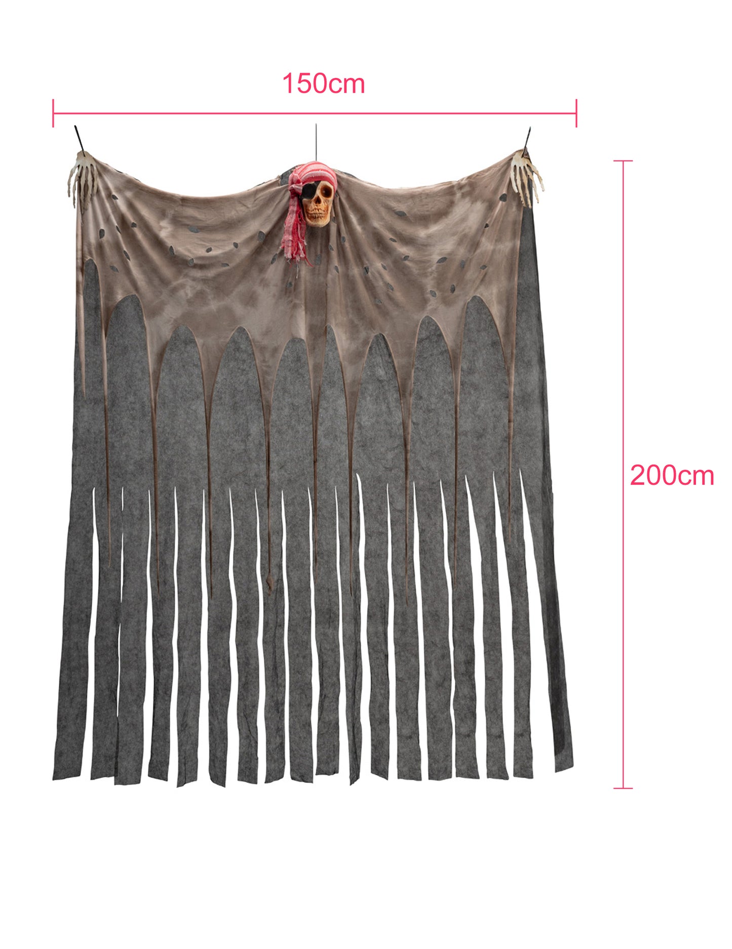 Dimensions du rideau avec crâne pirate