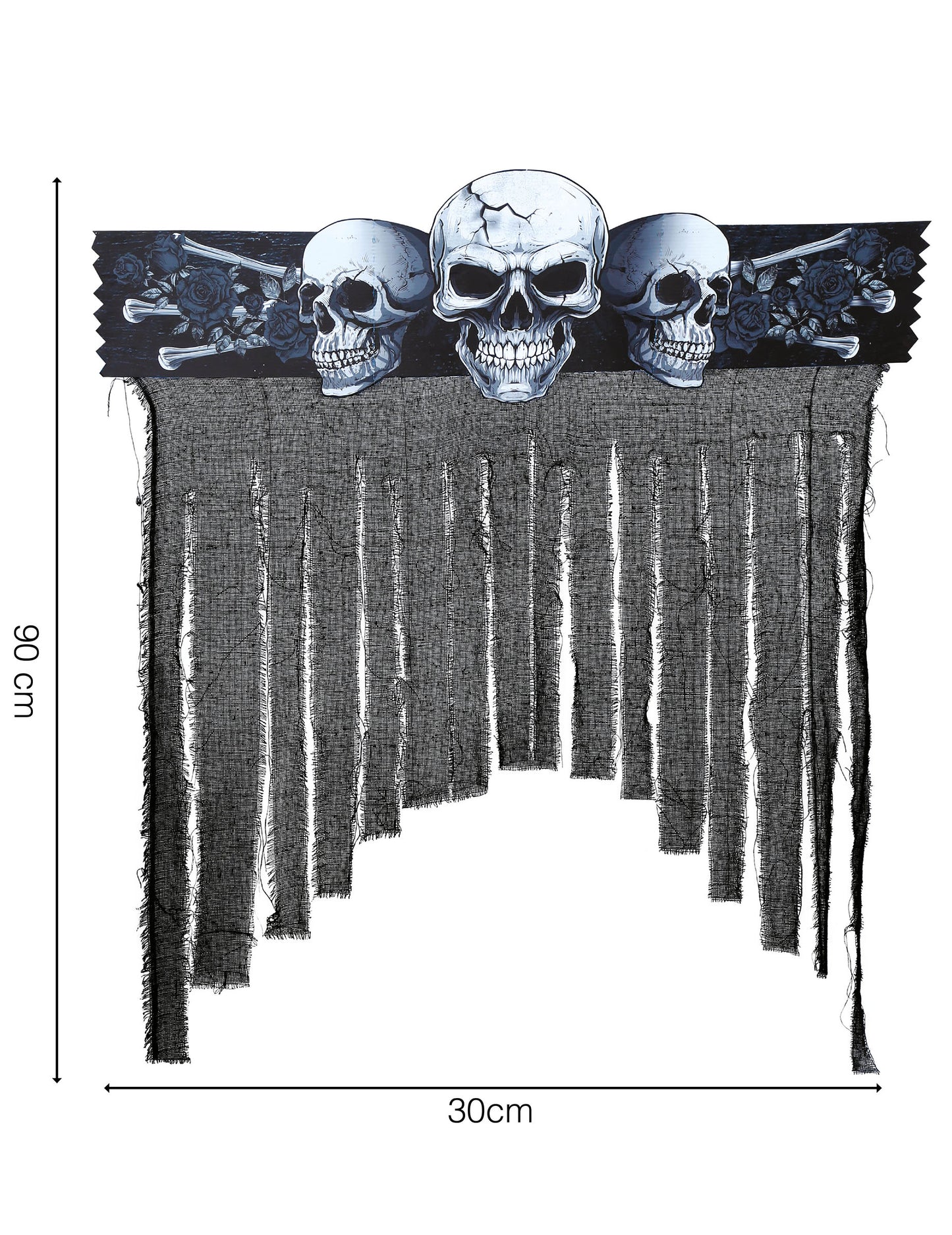 Závěs s lebkou na dveřích 90 x 30 cm