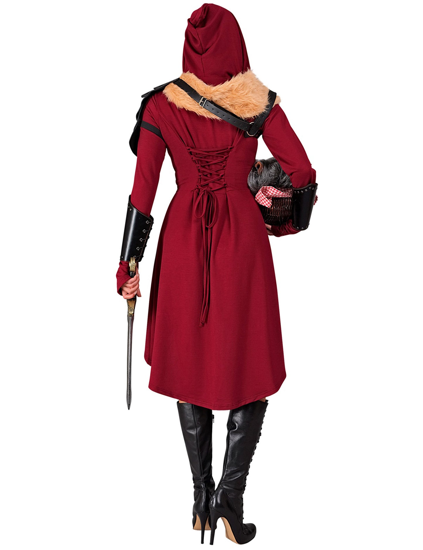 Robe gothique médiévale rouge femme
