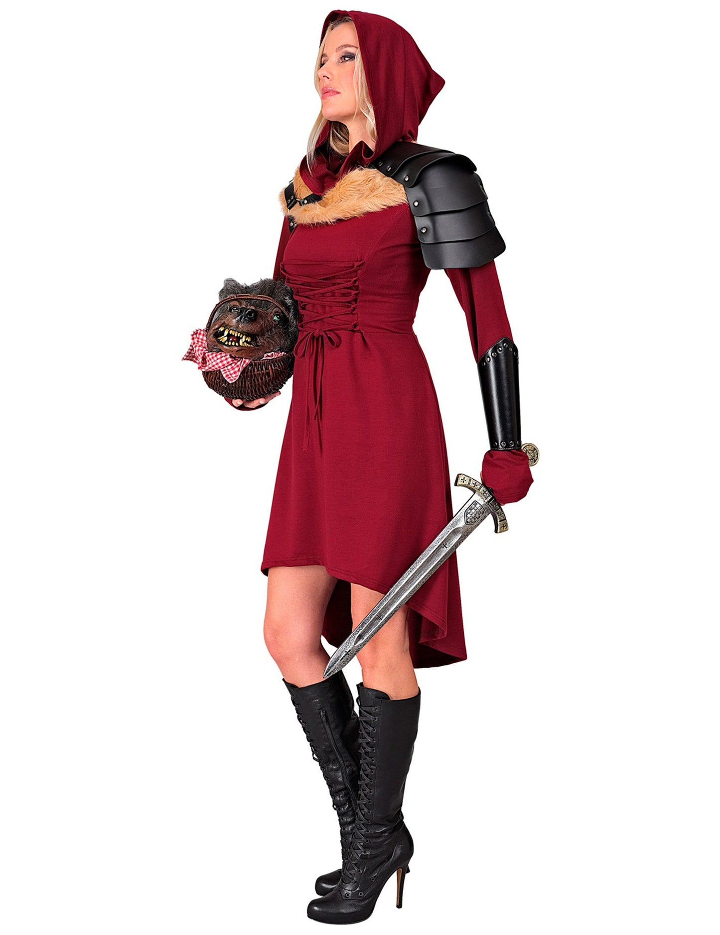 Robe gothique médiévale rouge femme