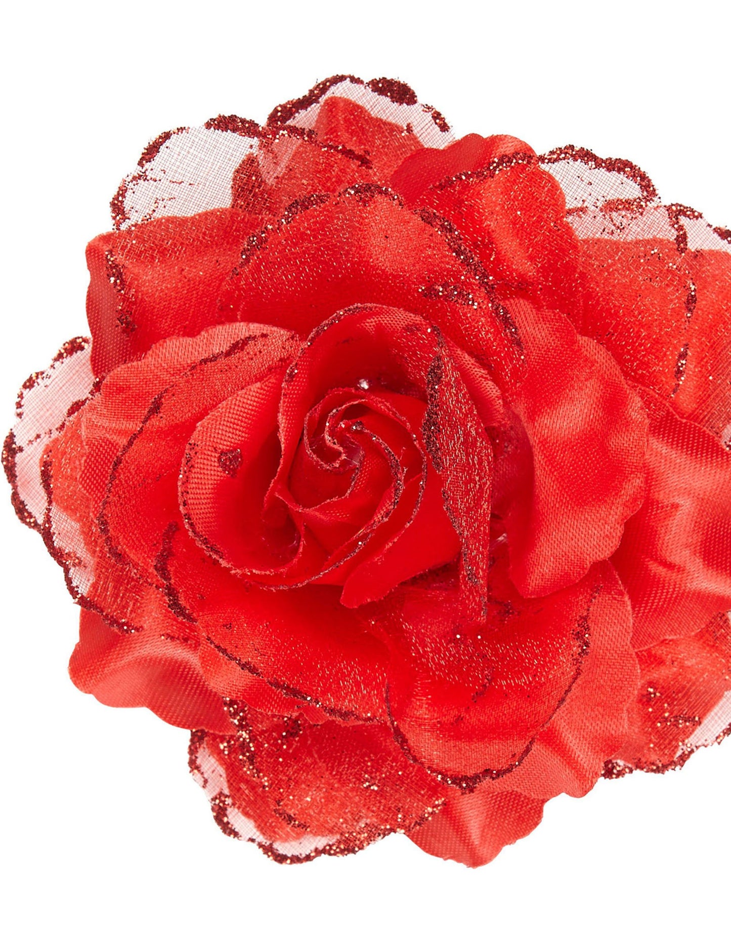 Červená růže pro dámské vlasy