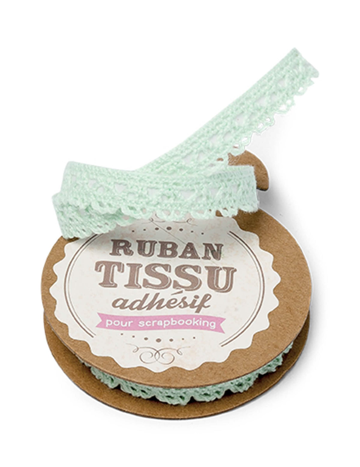 Lepicí páska z krajky na scrapbooking zelená máta