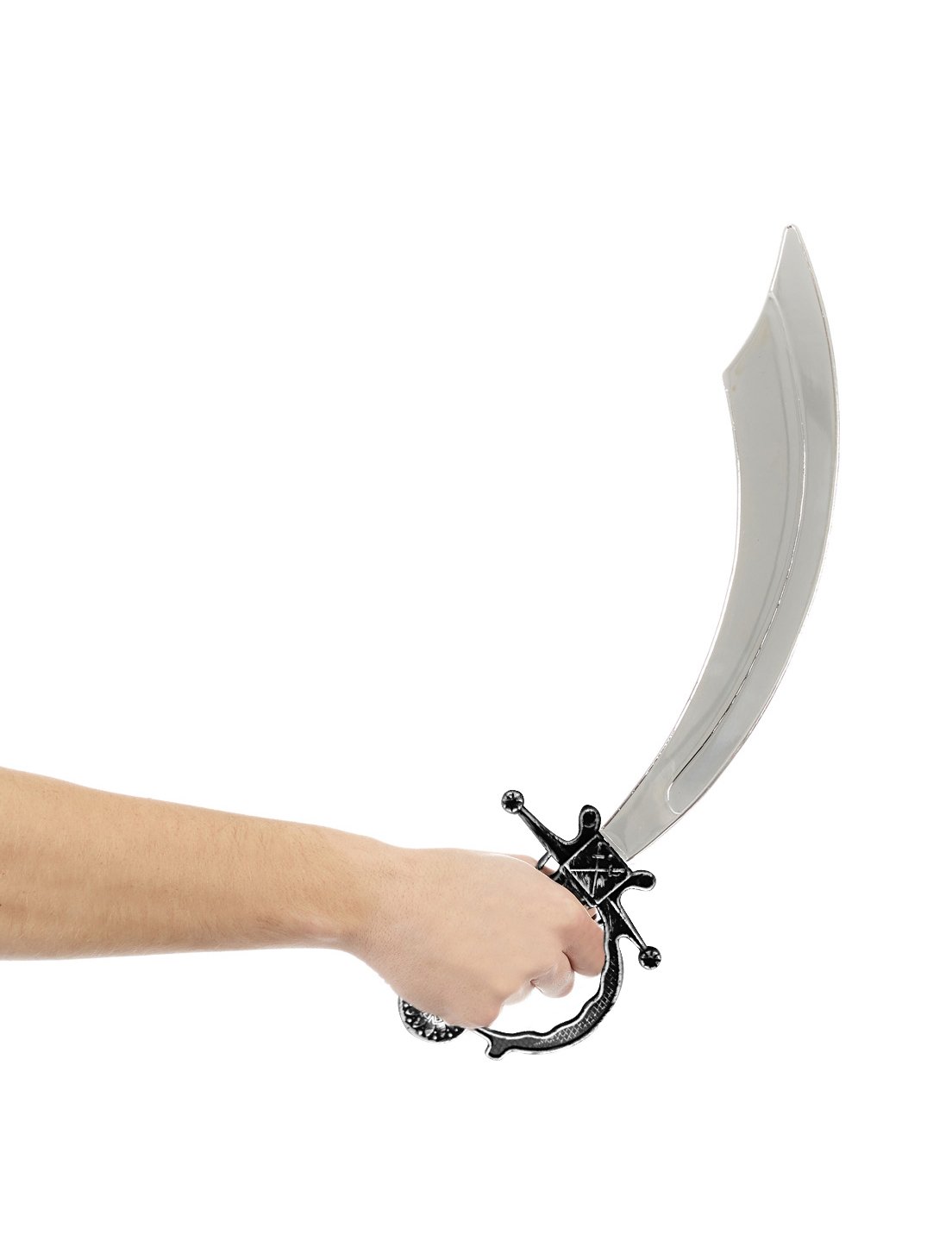 Detailní záběr na rukojeť a čepel pirátského meče