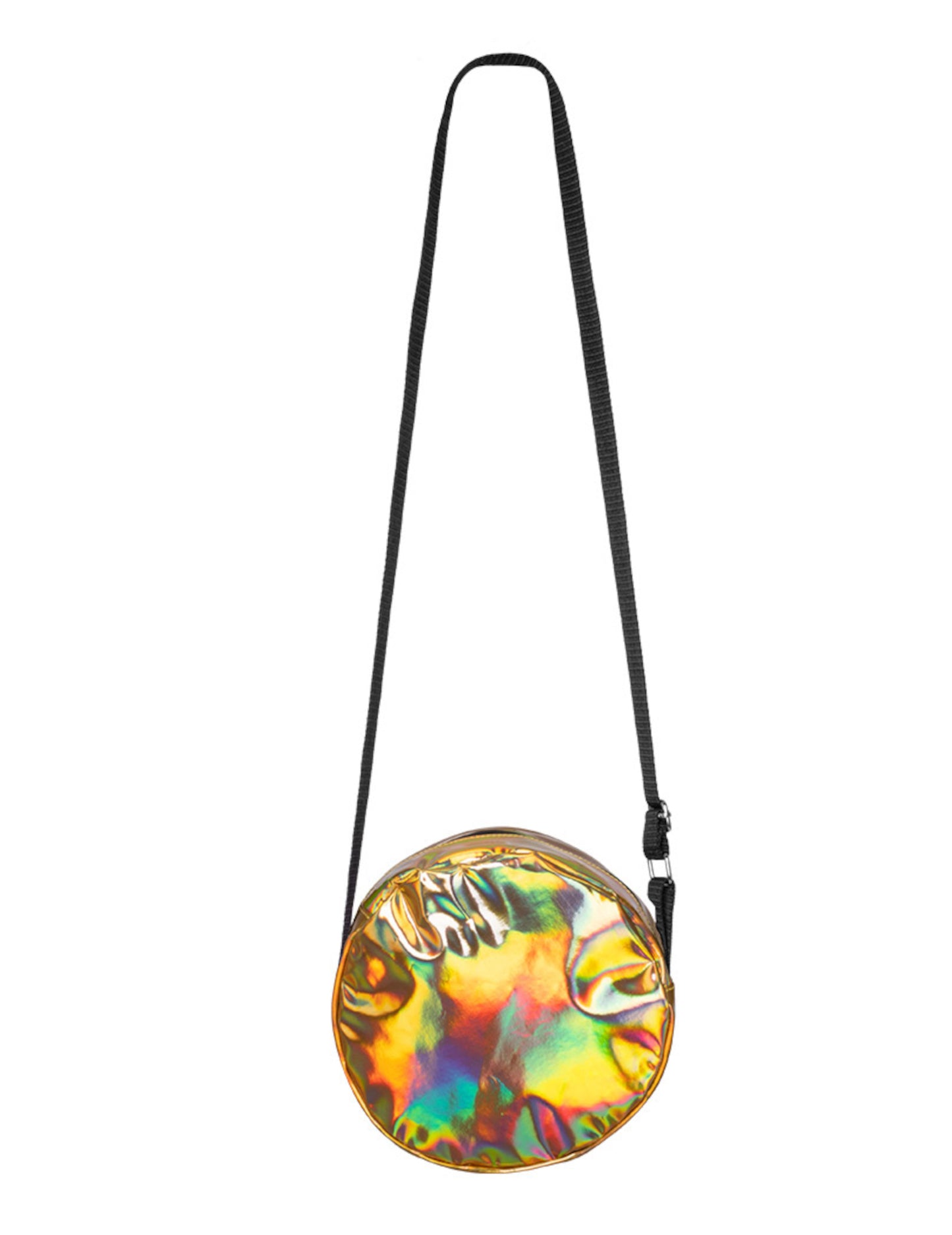 Zlatá holografická kulatá crossbody kabelka