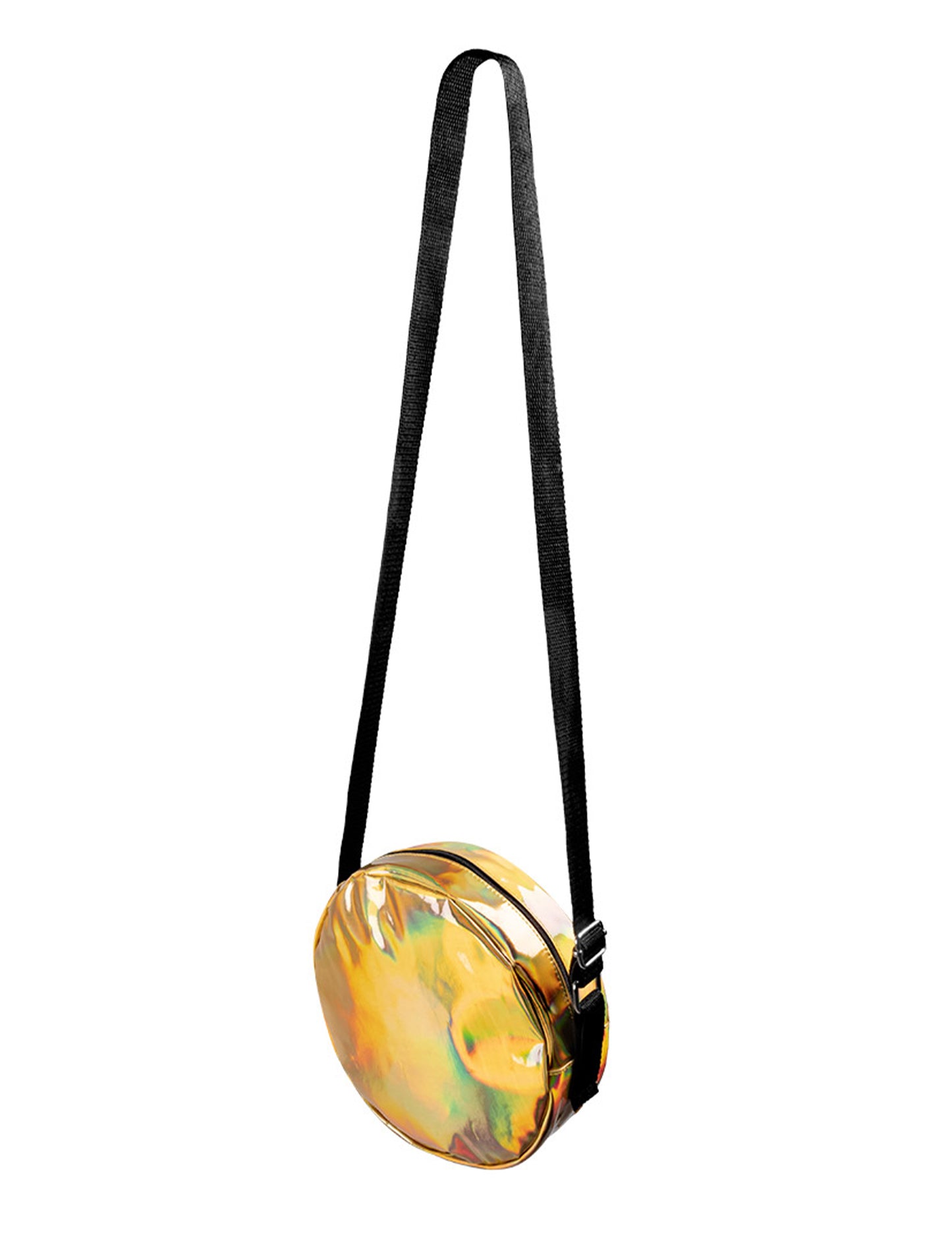Zlatá holografická kulatá crossbody kabelka