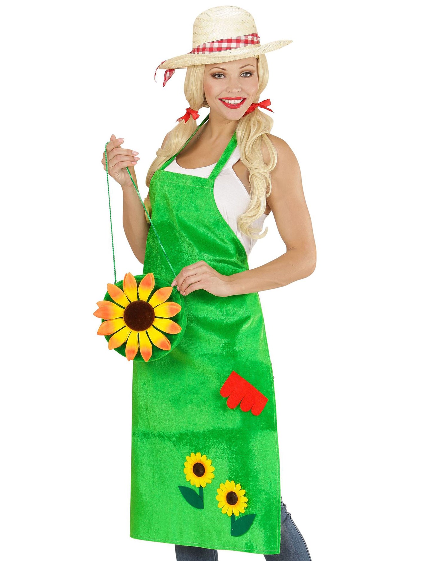 Zelená hippie taška s květinou