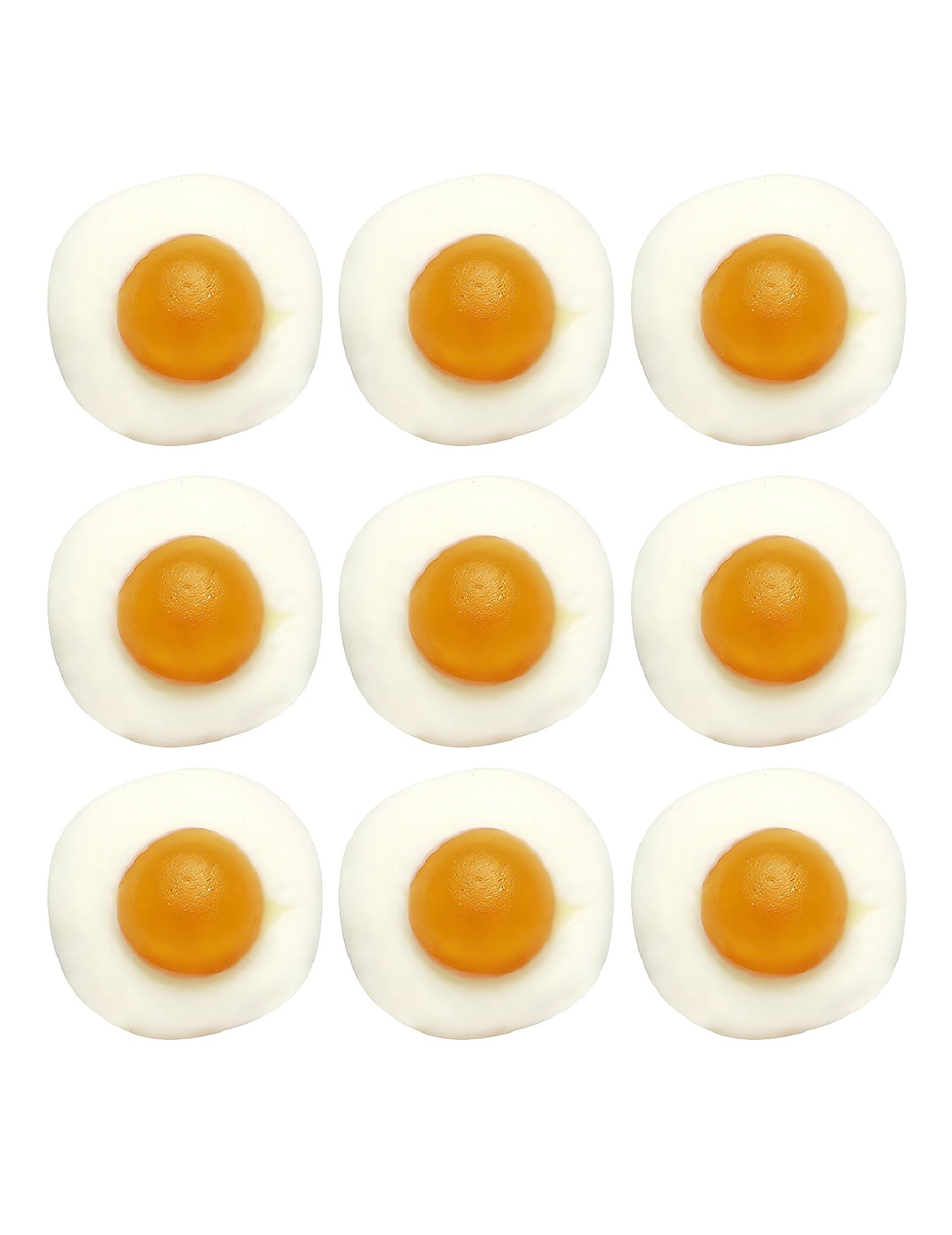 Podrobný pohled na bonbóny ze sáčku bonbónů Haribo Smažená vejce