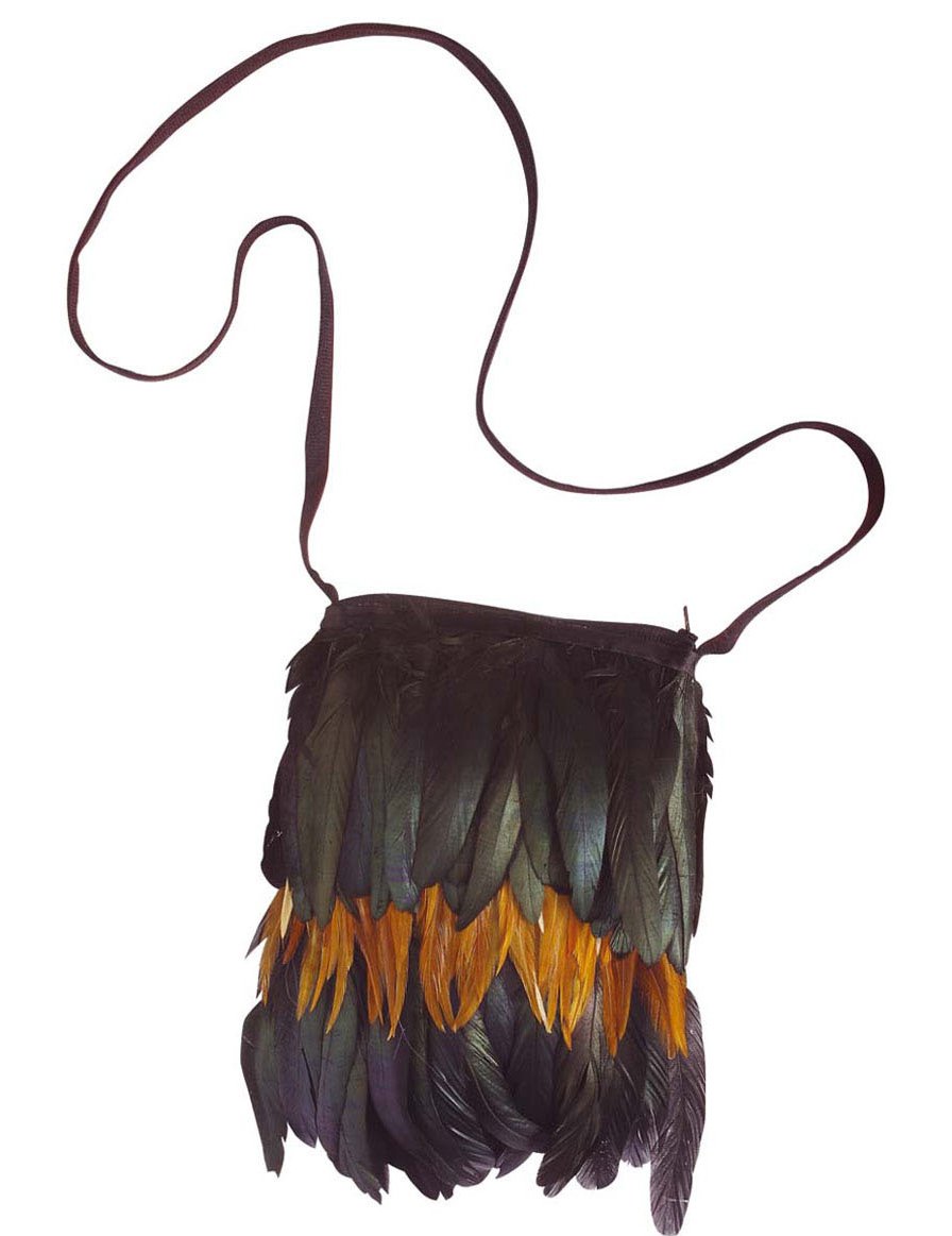 Indická taška s peřím pro dospělé černá a oranžová