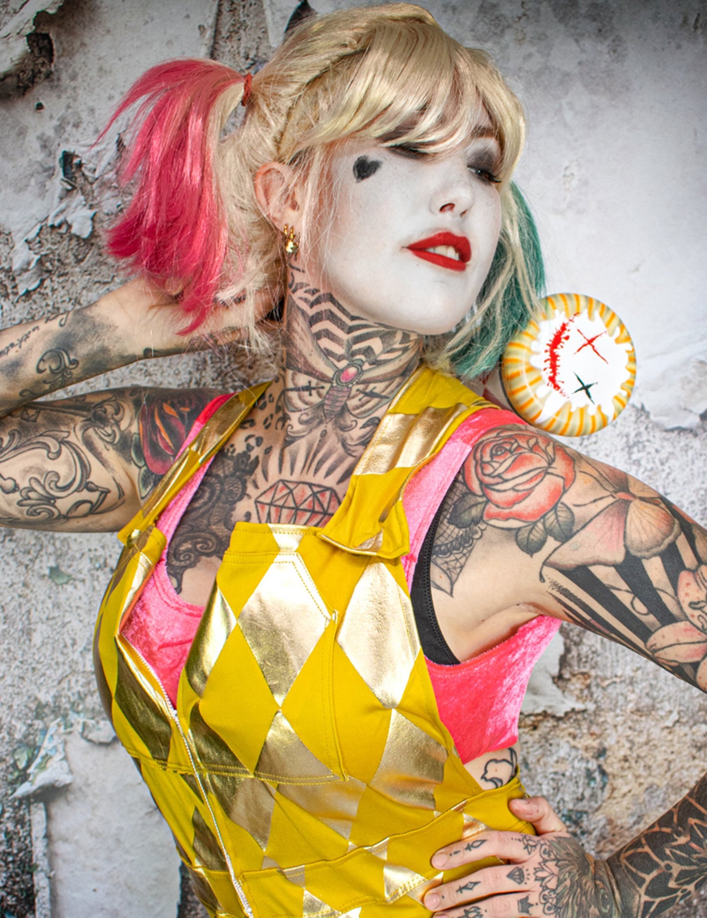 Dámský zlatý overal Harley Quinn Birds of Prey