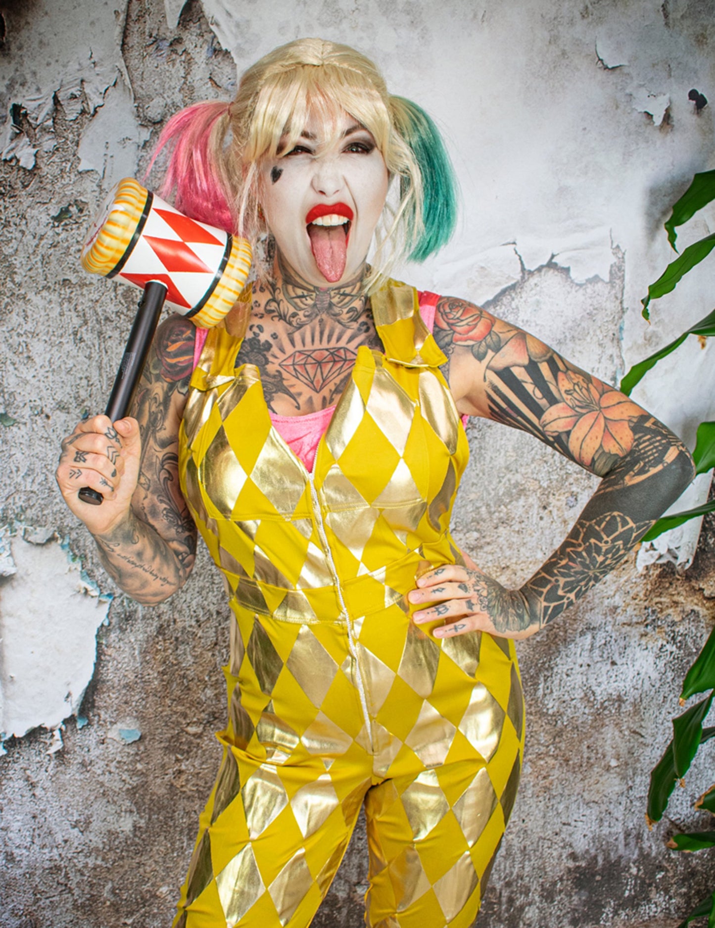 Dámský zlatý overal Harley Quinn Birds of Prey