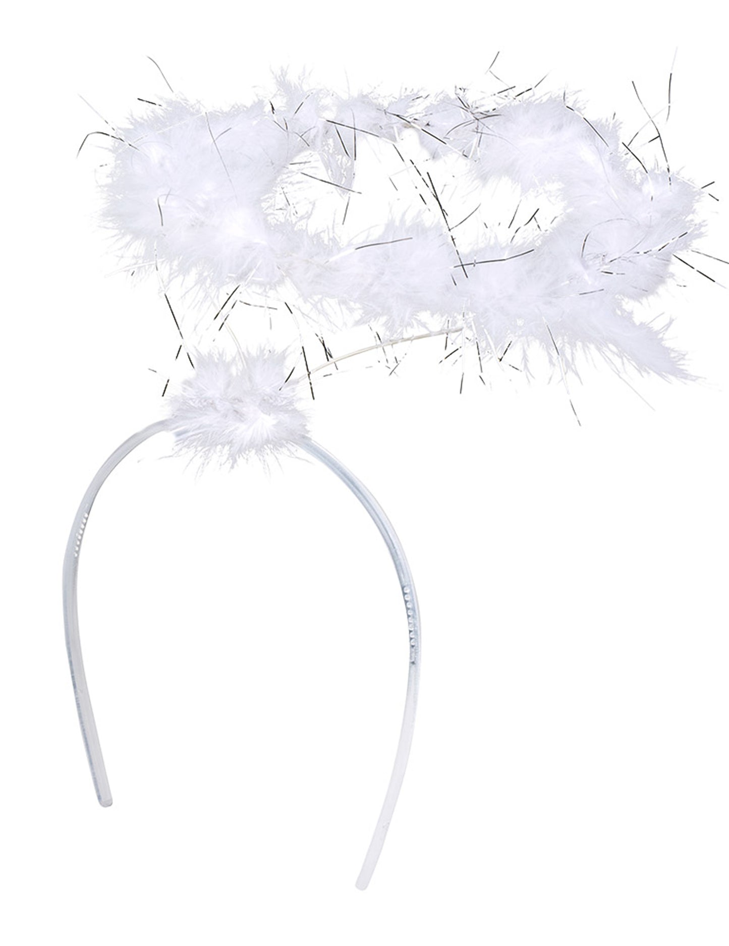 Pro dospělé čelenka s andělskou svatozářem v bílé a stříbrné barvě