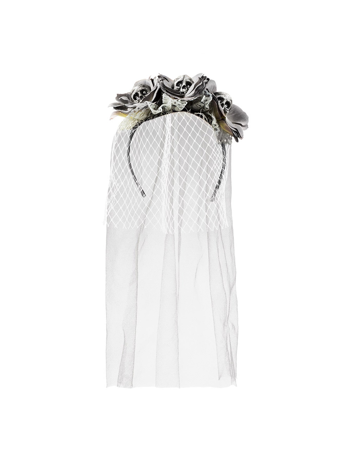 Dámská bílá čelenka s motivem zombie závoje na Halloween