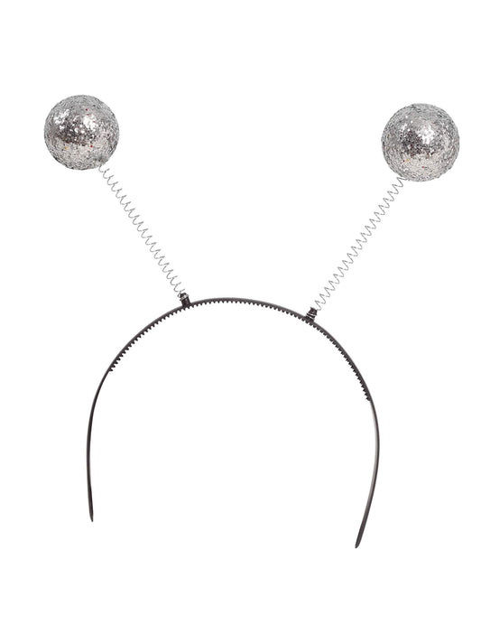 Détail des boules pailletées du serre-tête boules disco