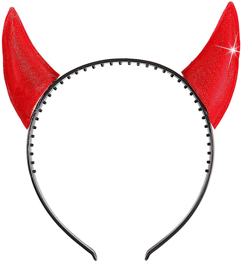 Reflexní čelenka pro dospělé s halloweenským motivem ďábelských rohů