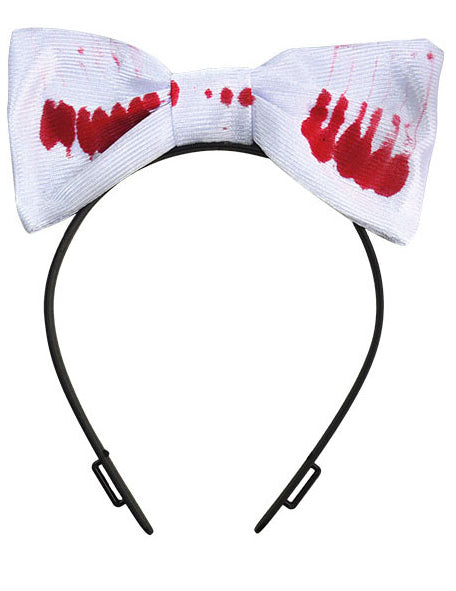 Čelenka pro dospělé s mašlí a krvavou skvrnou na Halloween