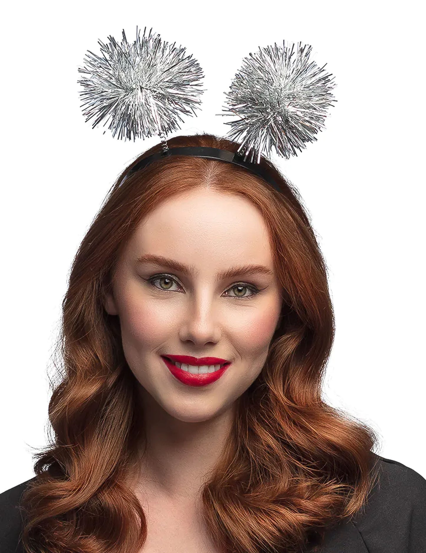 Stříbrná bambulková čelenka pro dospělé