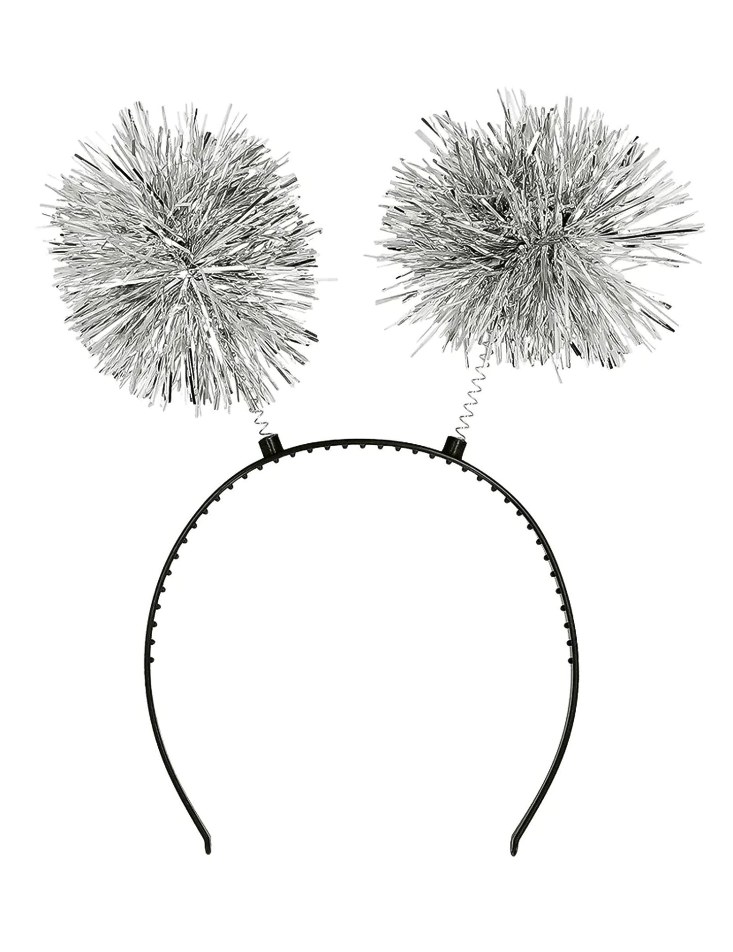 Stříbrná bambulková čelenka pro dospělé