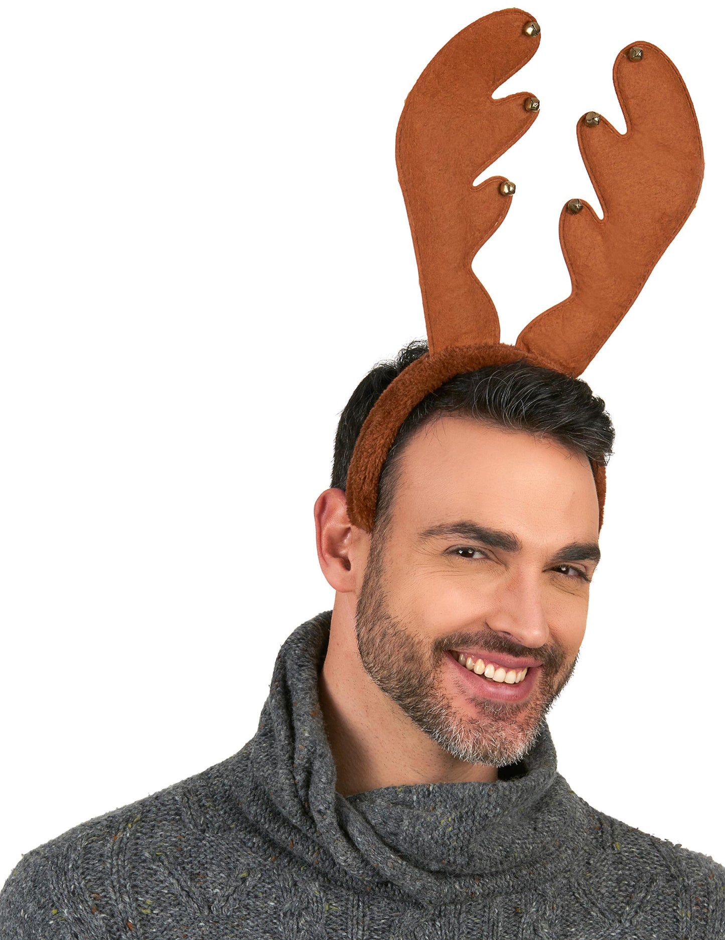 Vánoční čelenka se sobami a zvonky