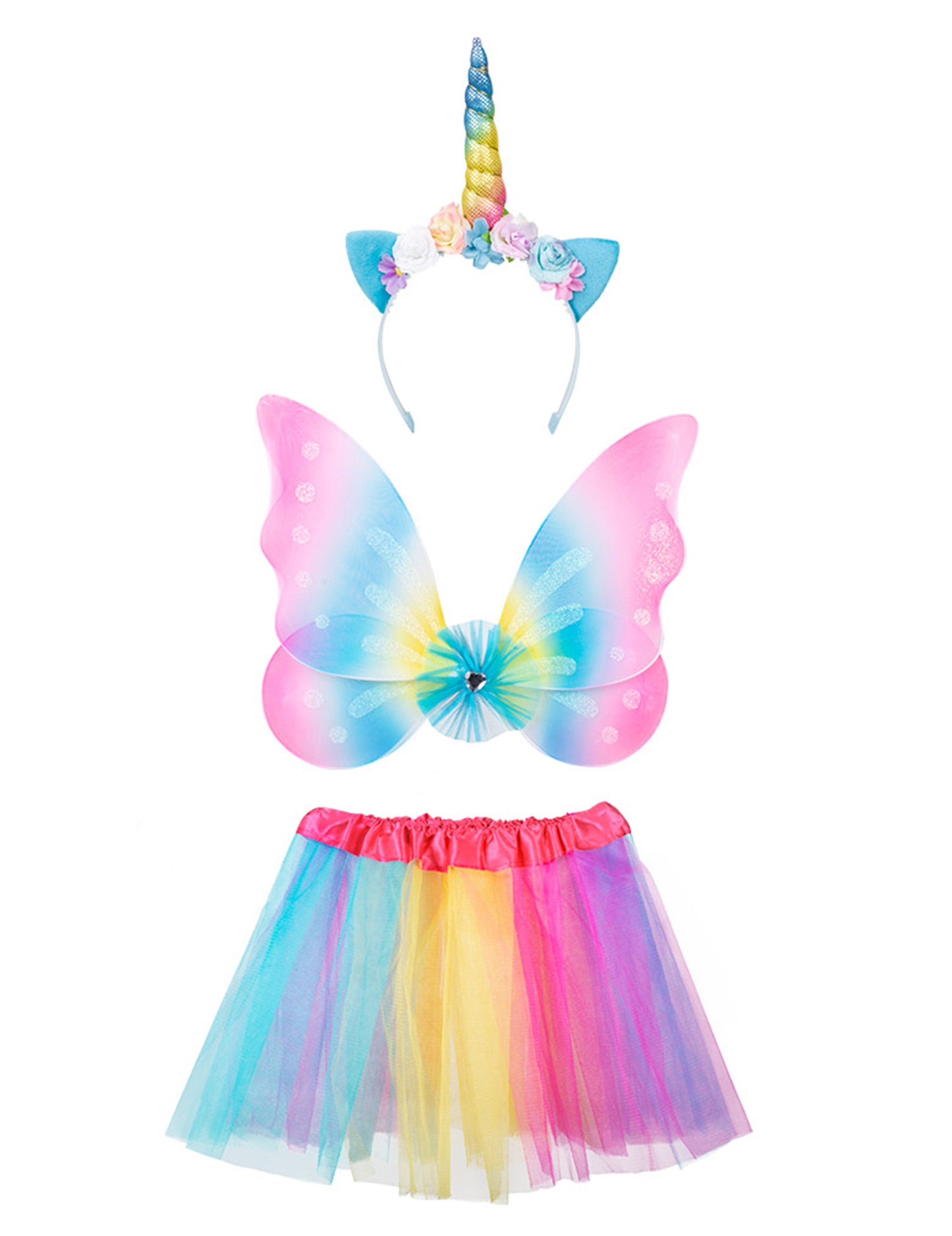 Sada vícebarevných doplňků s jednorožcem pro dívky