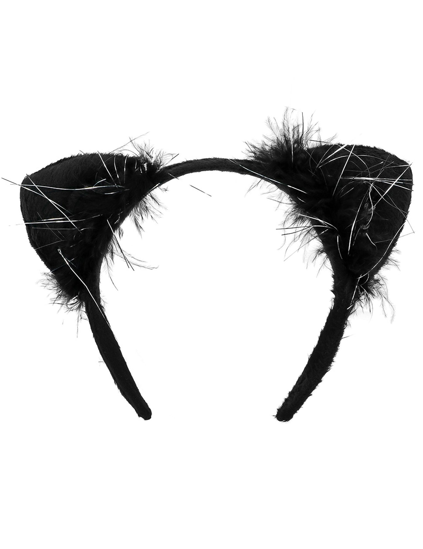 Detailní záběr na čelenku s ušima sady kočičího kostýmu pro dospělé