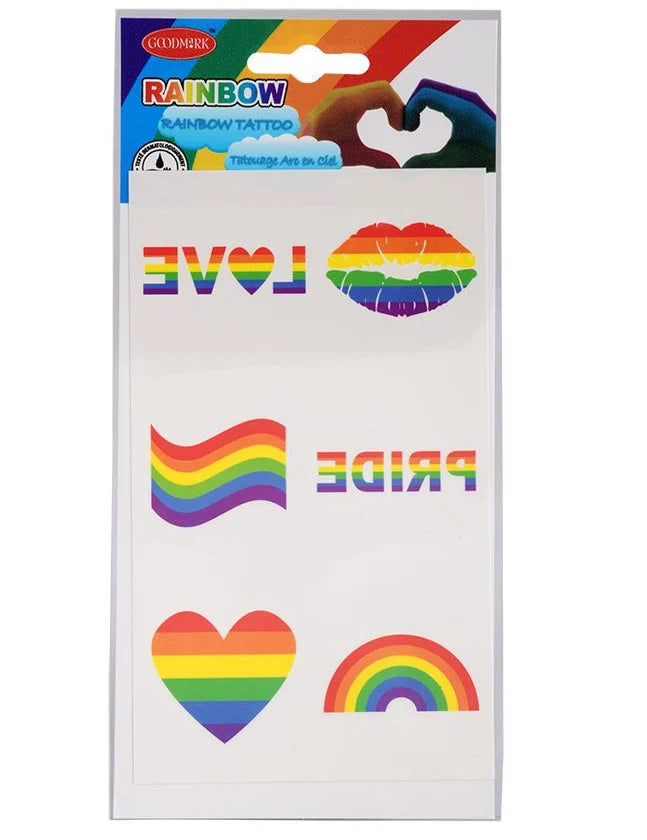 Gay Pride-Klebetattoos Regenbogen 6 Stück bunt