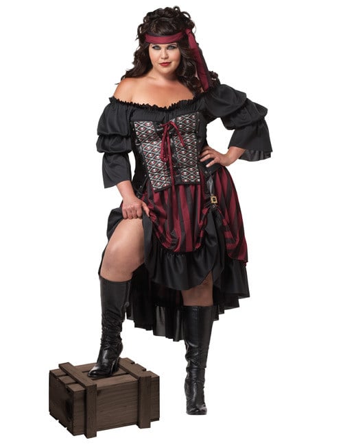 Dámský černý pirátský kostým pro větší velikosti