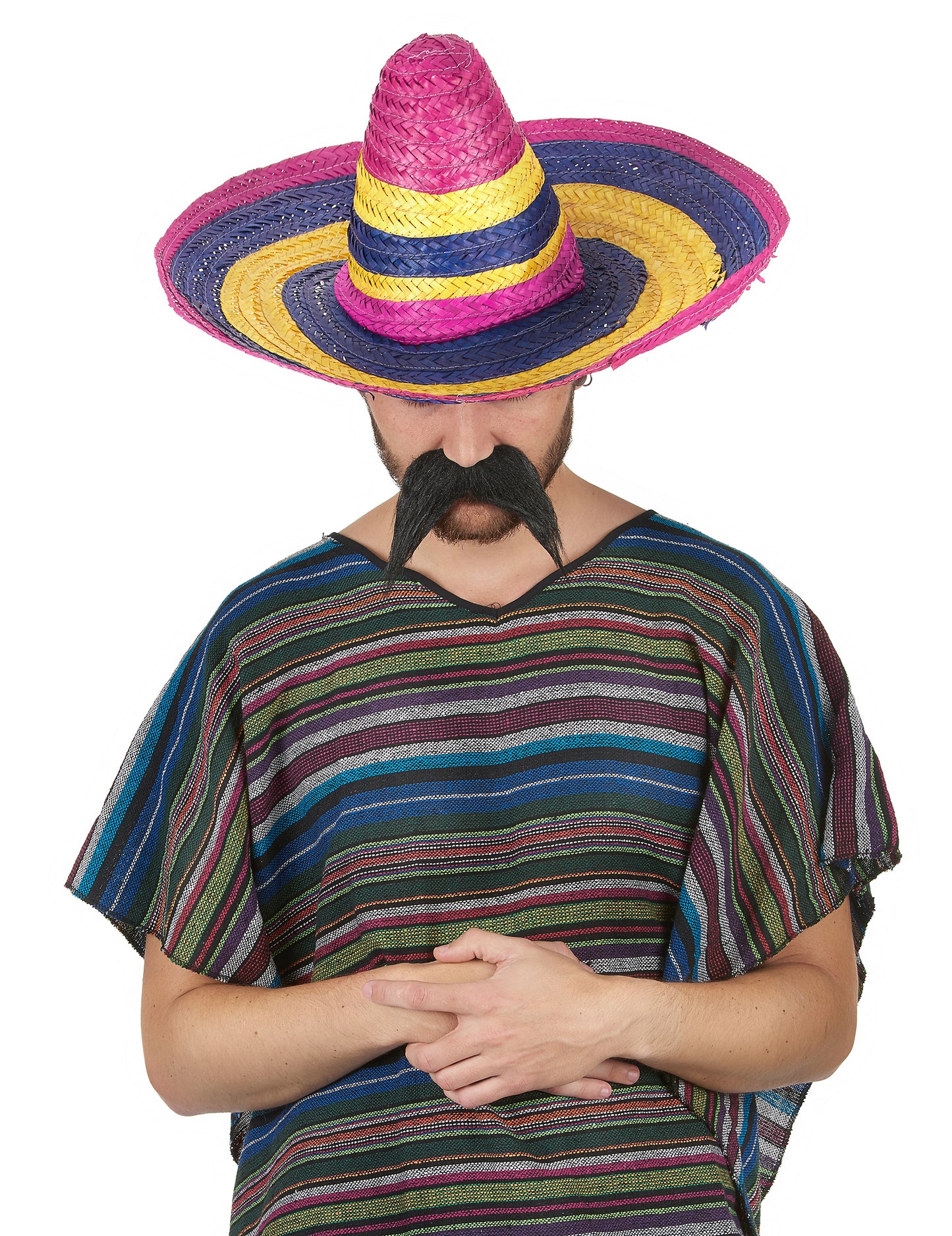 Vícebarevné slaměné sombrero pro dospělé